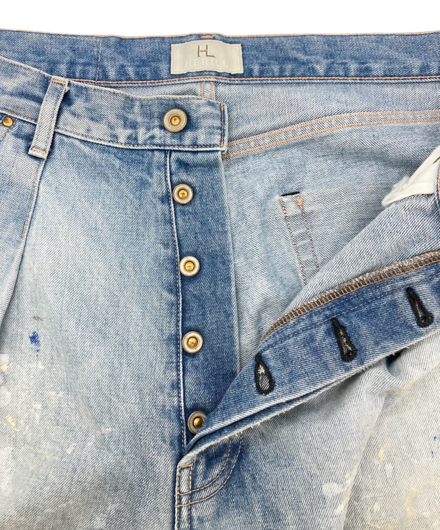 HERILL (ヘリル) 15oz Denim Tack Splash 4PK ペイントデニム インディゴ サイズ:3