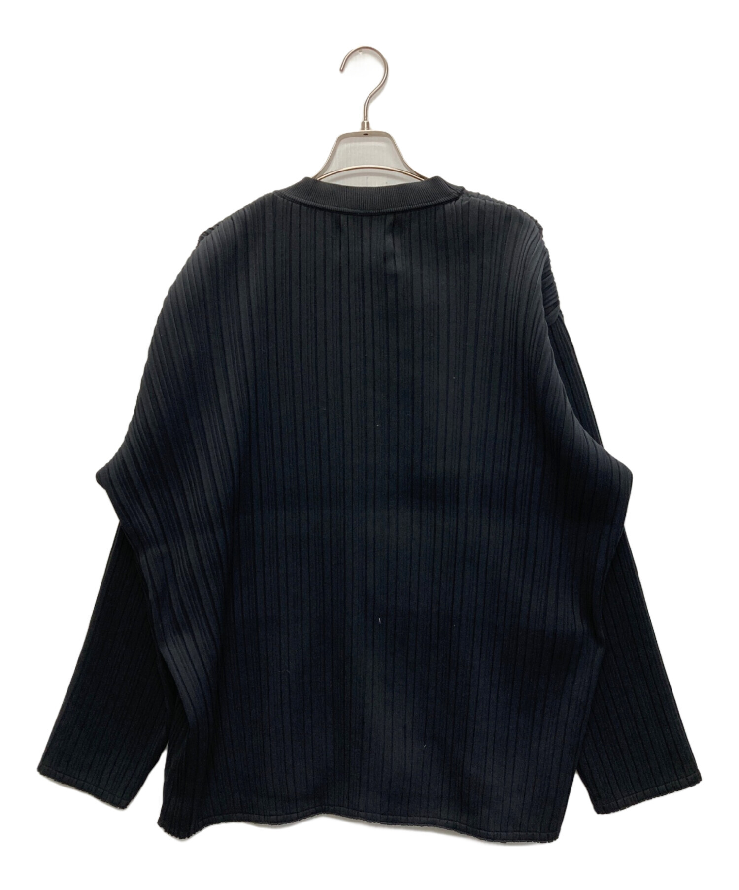 YOKE (ヨーク) PLEATED KNIT CARDIGAN ブラック サイズ:SIZE 3