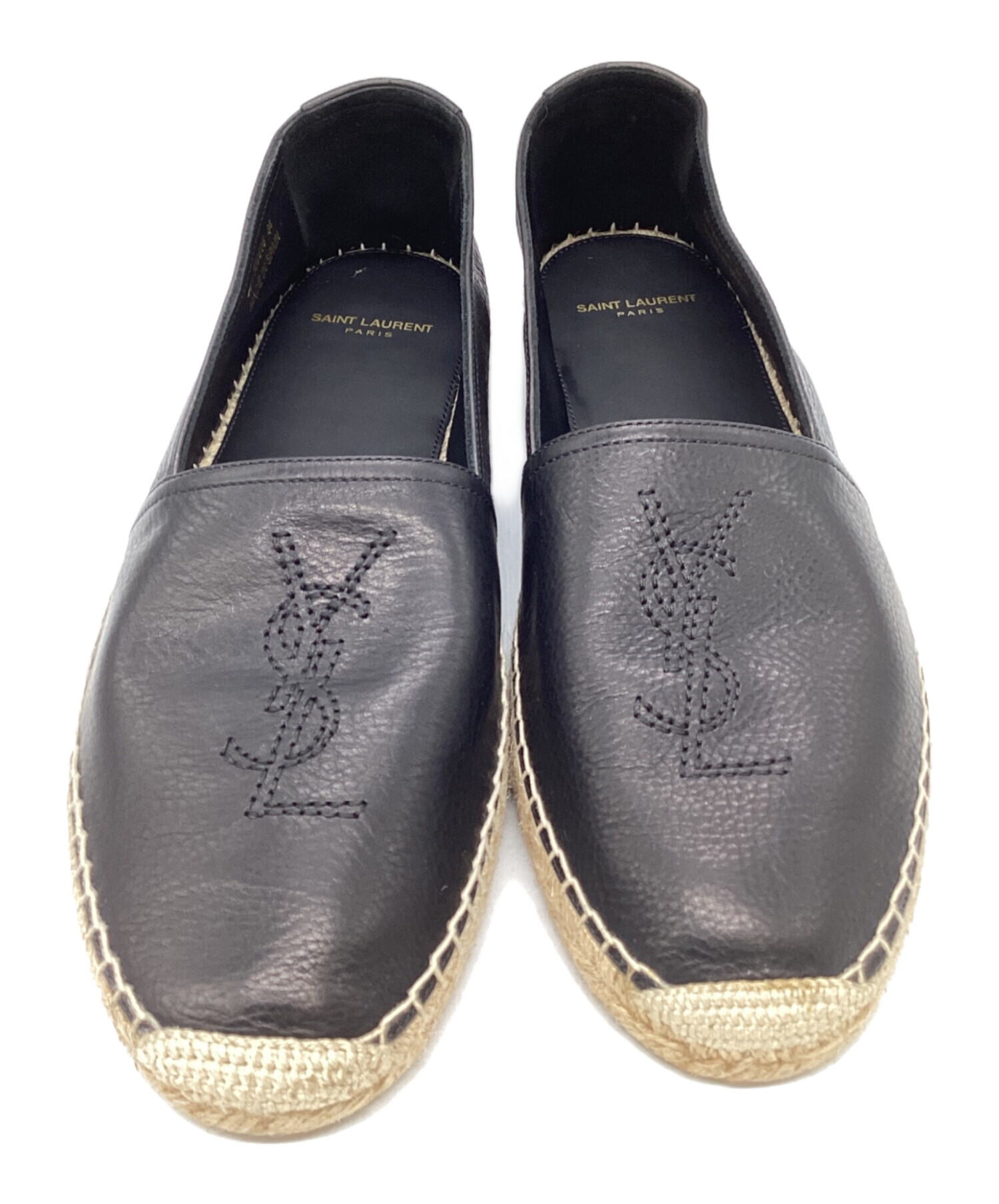 Saint Laurent Paris (サンローランパリ) YSL刺繍エスパドリーユ ブラック サイズ:SIZE 44