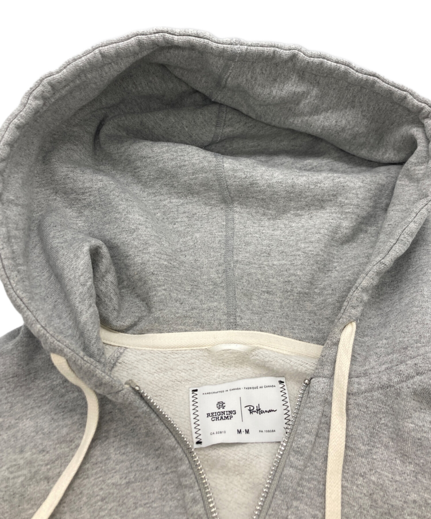 REIGNING CHAMP (レイニングチャンプ) Ron Herman (ロンハーマン) 別注ジップパーカー グレー サイズ:SIZE M