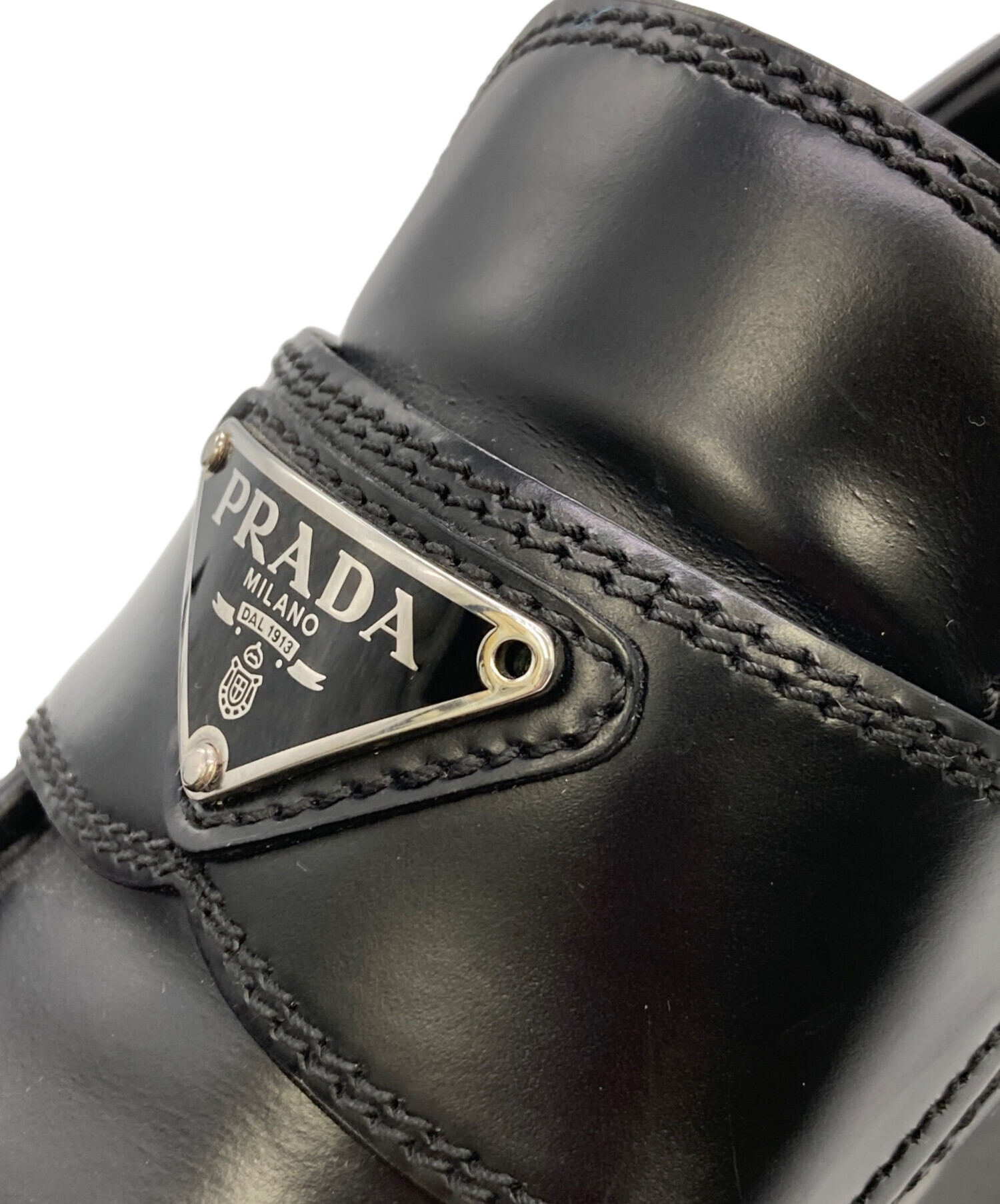 中古・古着通販】PRADA (プラダ) モノリス ブラッシュドレザー ローファー ブラック サイズ:37｜ブランド・古着通販  トレファク公式【TREFAC FASHION】スマホサイト