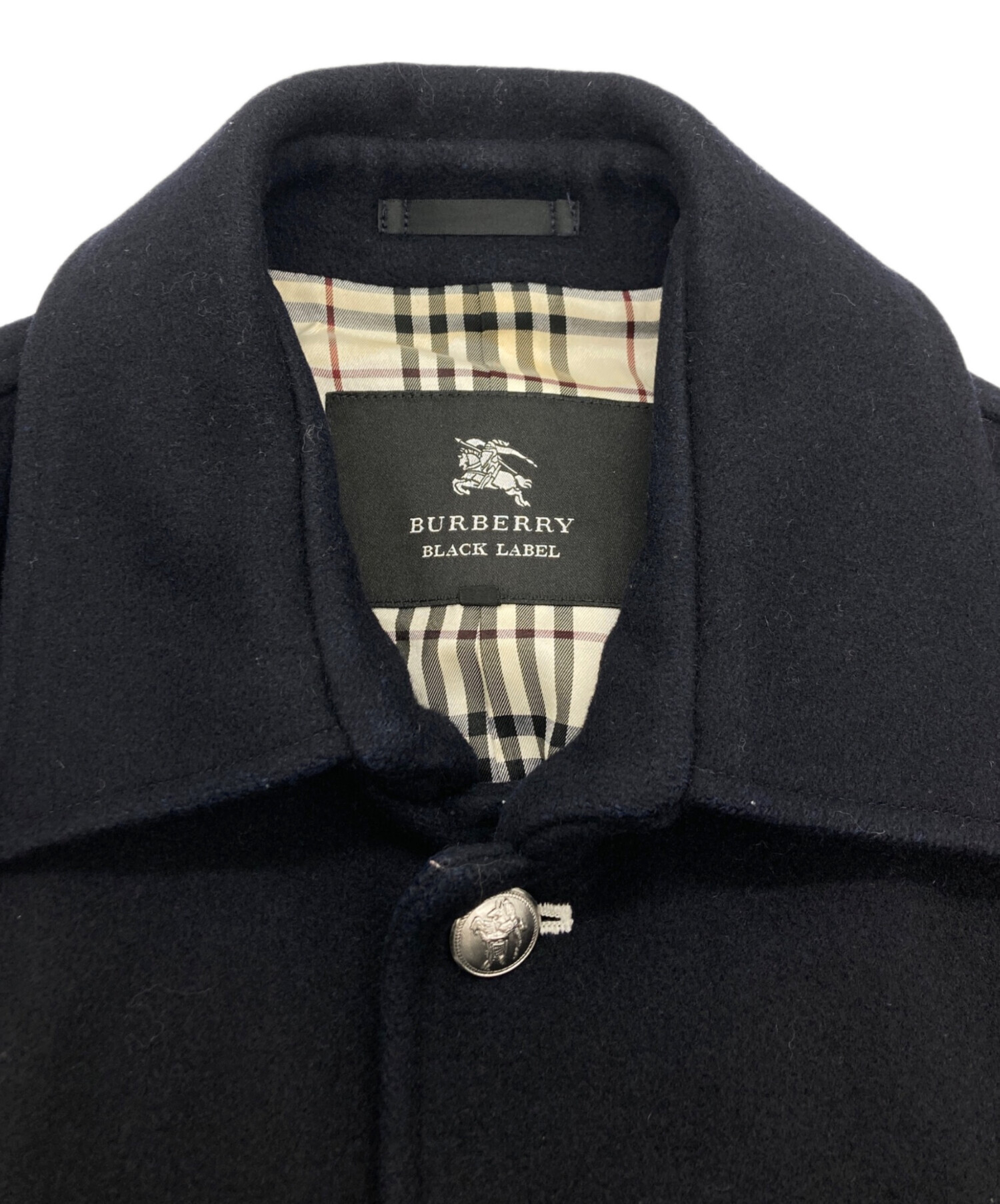 BURBERRY BLACK LABEL (バーバリーブラックレーベル) メルトンマリンコート ブラック サイズ:SIZE L