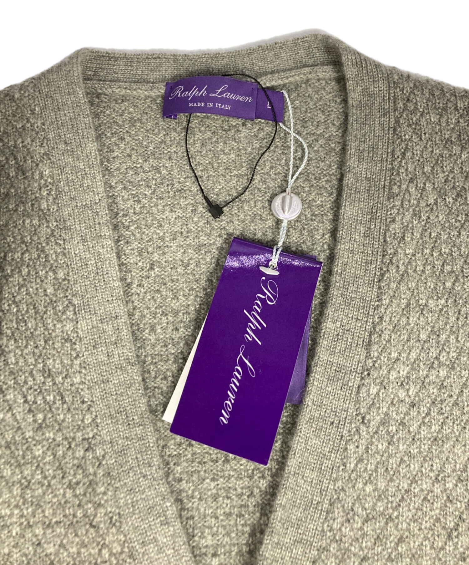 中古・古着通販】RALPH LAUREN Purple Label (ラルフ ローレン パープル レーベル) カシミヤVネックニットカーディガン  グレー サイズ:SIZE L｜ブランド・古着通販 トレファク公式【TREFAC FASHION】スマホサイト