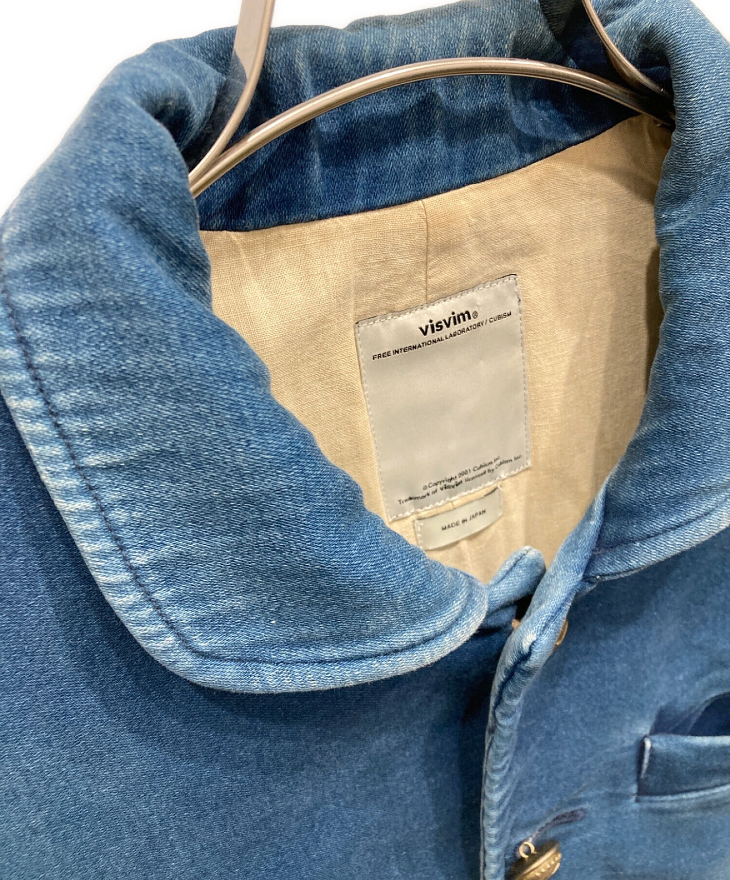 VISVIM (ビズビム) 13A/W F.I.L限定　POTOMAC JKT DMGD MOLESKIN ヴィンテージ加工ポトマックジャケット　 インディゴ　切り替え ブルー サイズ:S