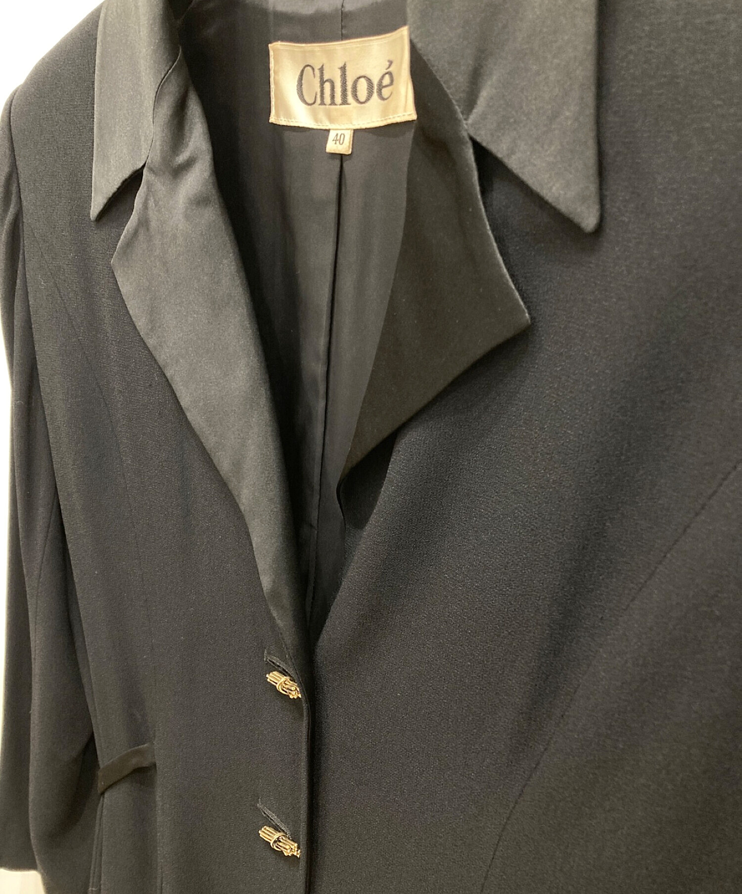 Chloe (クロエ) デザイン3Bジャケット ブラック サイズ:40