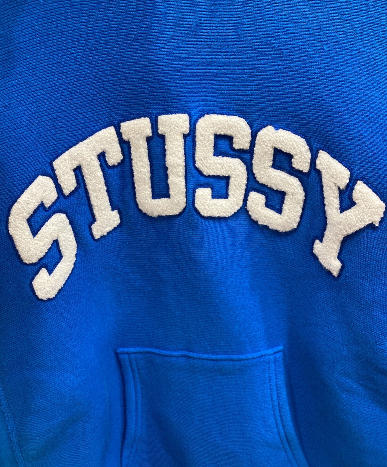 stussy (ステューシー) Champion REVERSE WEAVE (チャンピオンリバースウィーブ) ロゴ プルオーバーパーカー　 リバースウィーブ ブルー サイズ:M