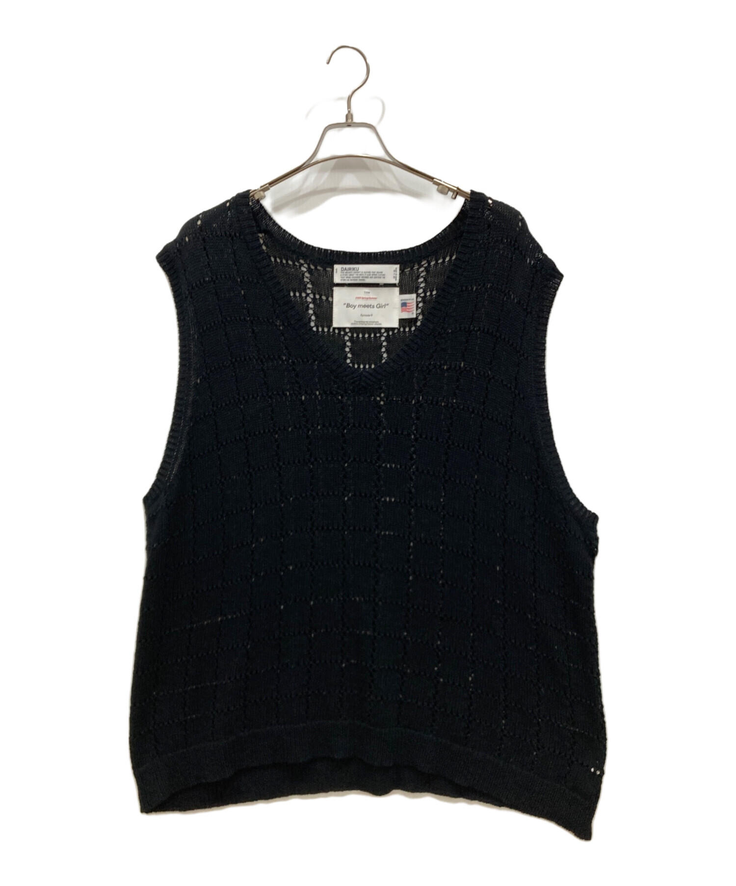 中古・古着通販】DAIRIKU (ダイリク) A.J. Knit Vest ブラック サイズ:FREE｜ブランド・古着通販  トレファク公式【TREFAC FASHION】スマホサイト