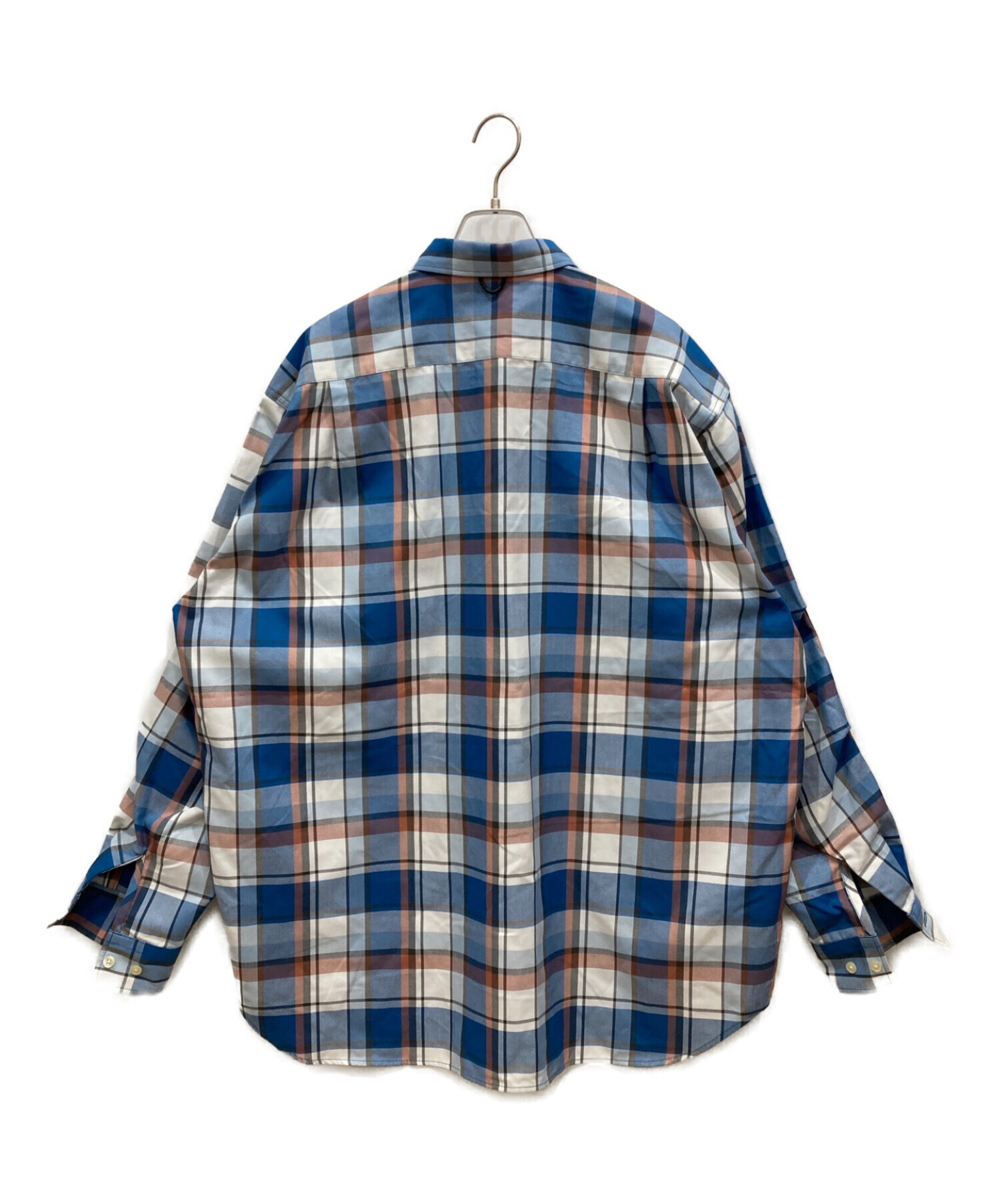 DAIWA PIER39 (ダイワ ピア39) Tech Work Shirts Flannel Plaids　BE-88022　テック　ワーク　 シャツ　チェック ブルー×ホワイト サイズ:L