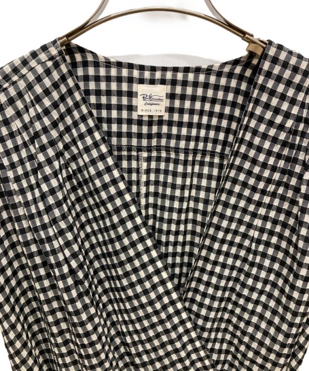 Ron Herman (ロンハーマン) Checkered Seersucker Lap Dress チェック シアサッカー ラップドレス  ブラック×ホワイト サイズ:XS
