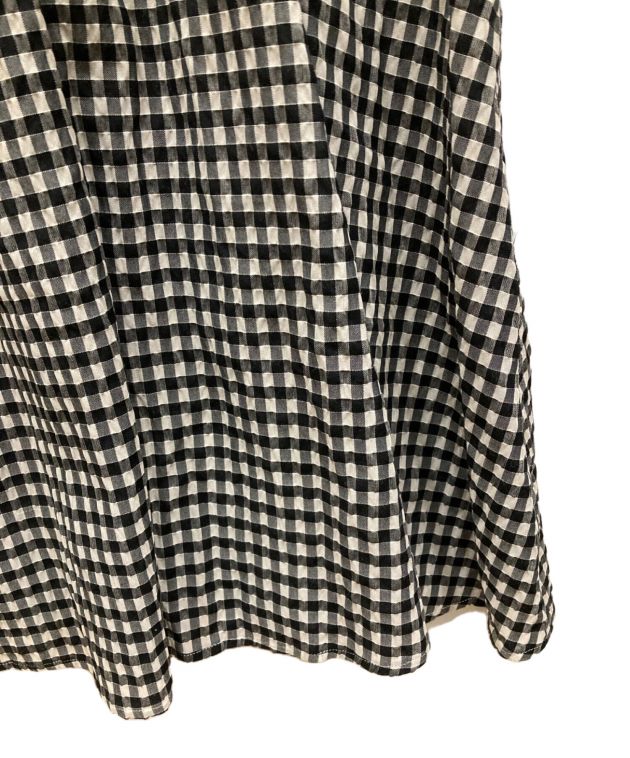 Ron Herman (ロンハーマン) Checkered Seersucker Lap Dress チェック シアサッカー ラップドレス  ブラック×ホワイト サイズ:XS