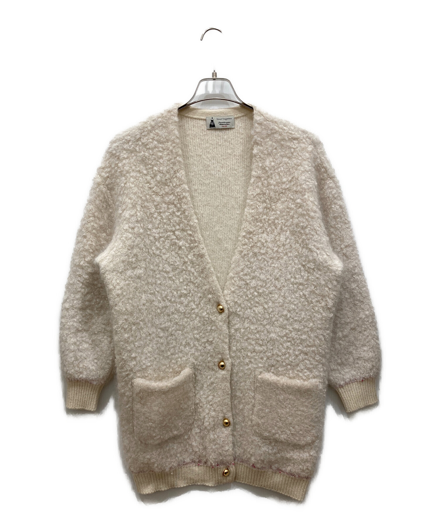 中古・古着通販】leur logette (ルールロジェット) mohair nylon cardigan モヘア ナイロン カーディガン アイボリー  サイズ:SIZE 1｜ブランド・古着通販 トレファク公式【TREFAC FASHION】スマホサイト