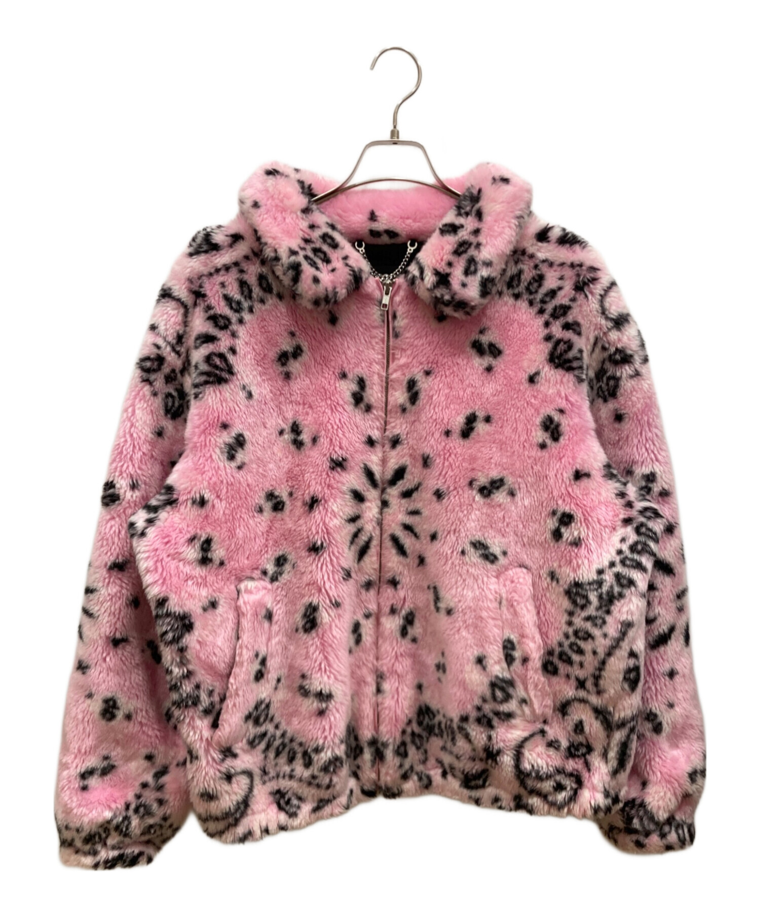 Supreme (シュプリーム) Bandana Faux Fur Bomber Jacket　 バンダナフォウファーボンバージャケット ピンク  サイズ:XL