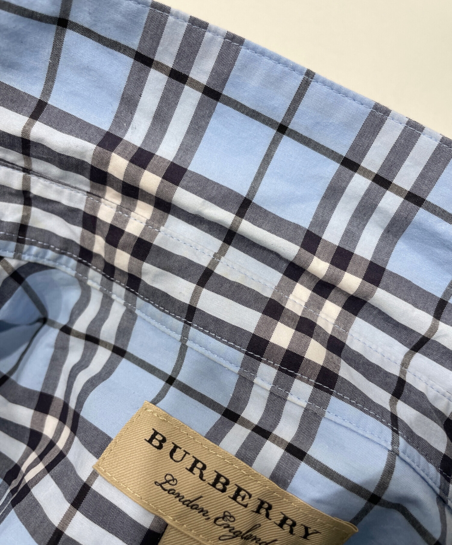 中古・古着通販】BURBERRY LONDON ENGLAND (バーバリー ロンドン イングランド) ノバチェックシャツ ブルー  サイズ:40｜ブランド・古着通販 トレファク公式【TREFAC FASHION】スマホサイト