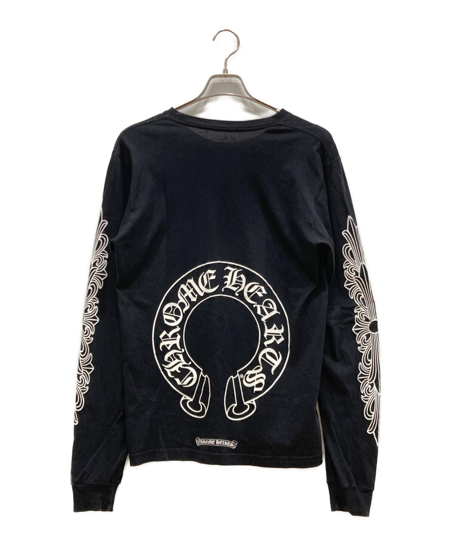 CHROME HEARTS◇Horseshoe L/S Tee/ロンt/長袖Tシャツ/L/コットン/BLK 