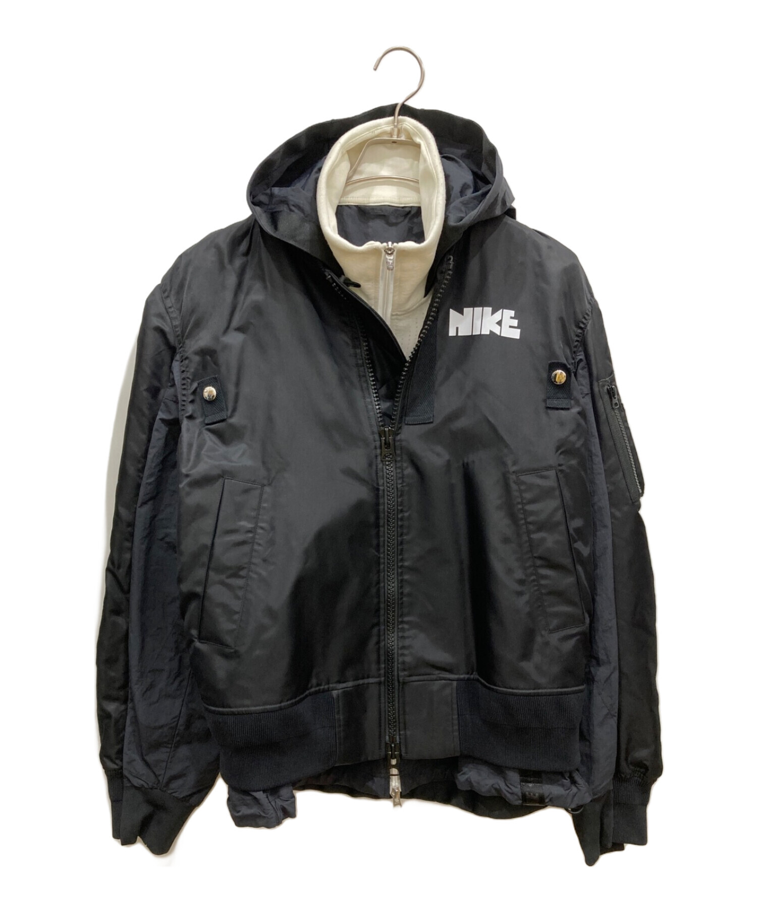 中古・古着通販】NIKE (ナイキ) sacai (サカイ) NRG LAYERED JKT レイヤード ボンバー ジャケット ブラック  サイズ:S｜ブランド・古着通販 トレファク公式【TREFAC FASHION】スマホサイト