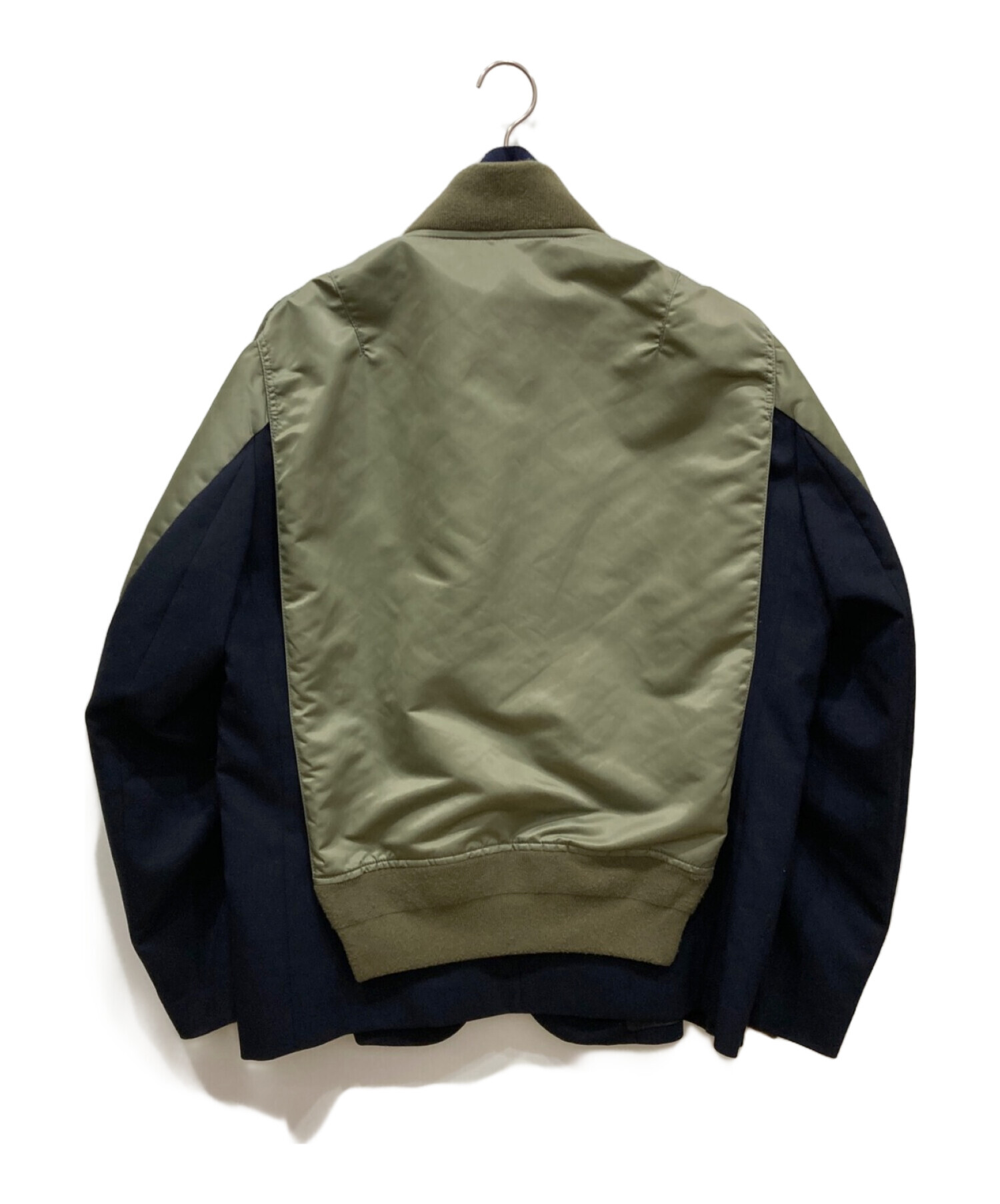 中古・古着通販】sacai (サカイ) MA-1 × Suiting blouson スイッチングブルゾン オリーブ×ネイビー  サイズ:2｜ブランド・古着通販 トレファク公式【TREFAC FASHION】スマホサイト