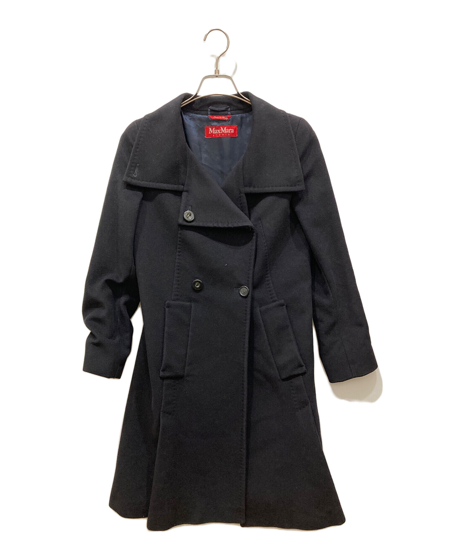 中古・古着通販】Max Mara Studio (マックスマーラ ストゥディオ) ウールベルテッドコート ネイビー サイズ:36｜ブランド・古着通販  トレファク公式【TREFAC FASHION】スマホサイト