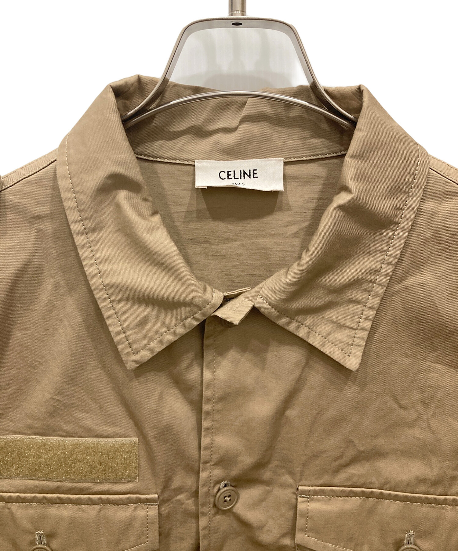 中古・古着通販】CELINE (セリーヌ) 23SS Velcro cotton linen shirt ベルクロコットンリネンシャツ サファリシャツ  ベージュ サイズ:43｜ブランド・古着通販 トレファク公式【TREFAC FASHION】スマホサイト