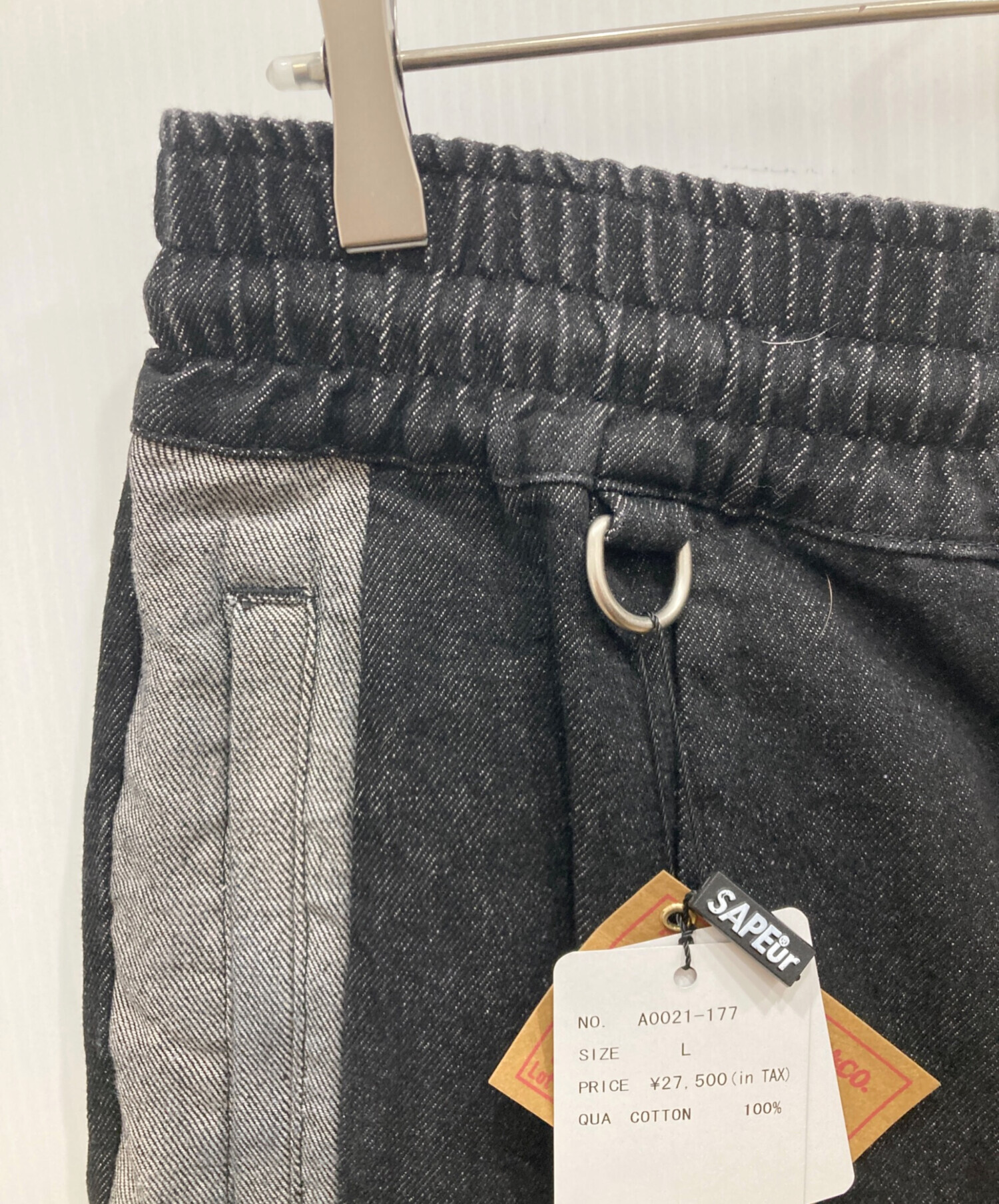 中古・古着通販】SAPEur (サプール) DENIM TRACK PANTS デニムトラックパンツ ブラック サイズ:Ⅼ  未使用品｜ブランド・古着通販 トレファク公式【TREFAC FASHION】スマホサイト