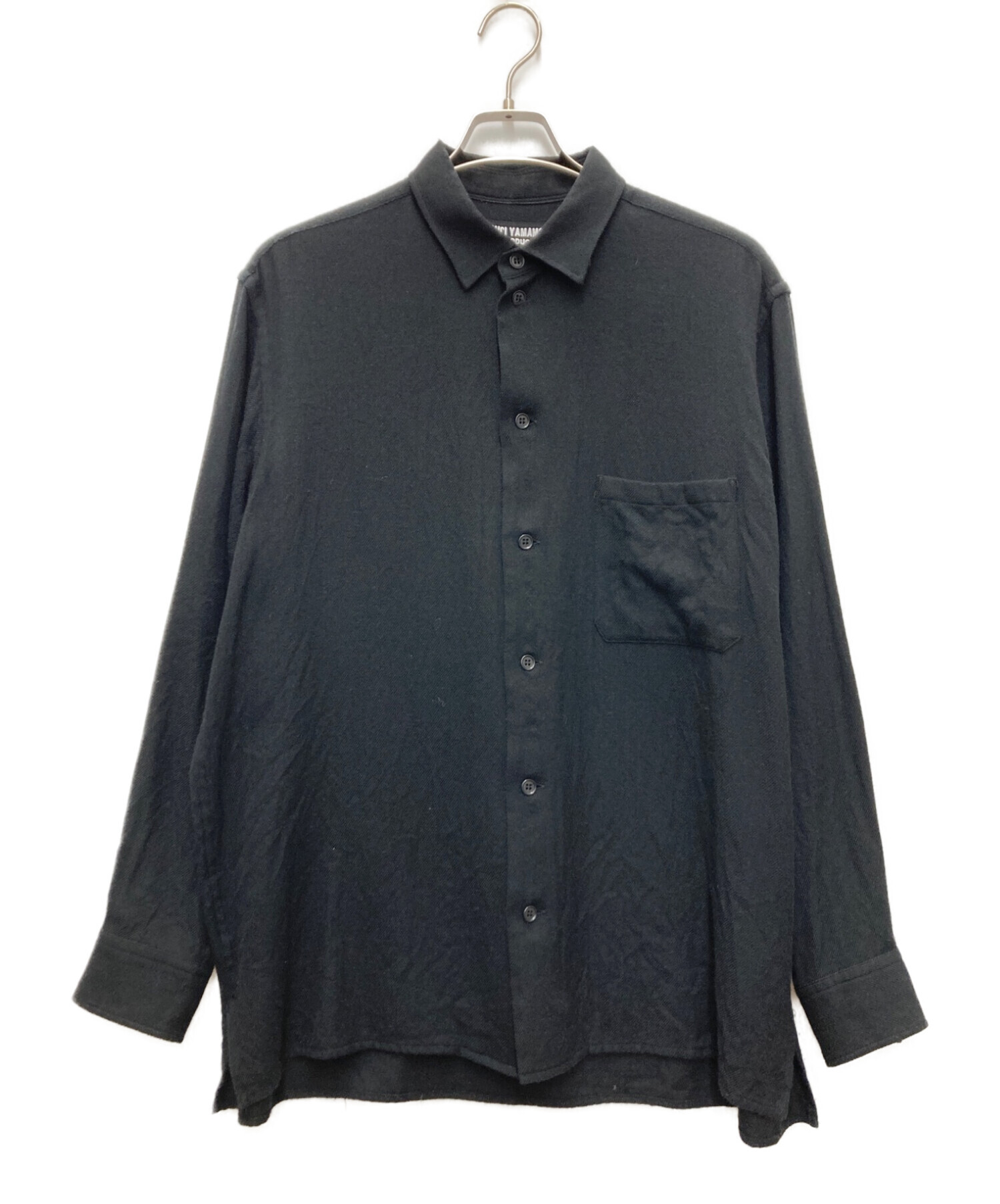 YOHJI YAMAMOTO (ヨウジヤマモト) ウールシャツ ブラック サイズ:3