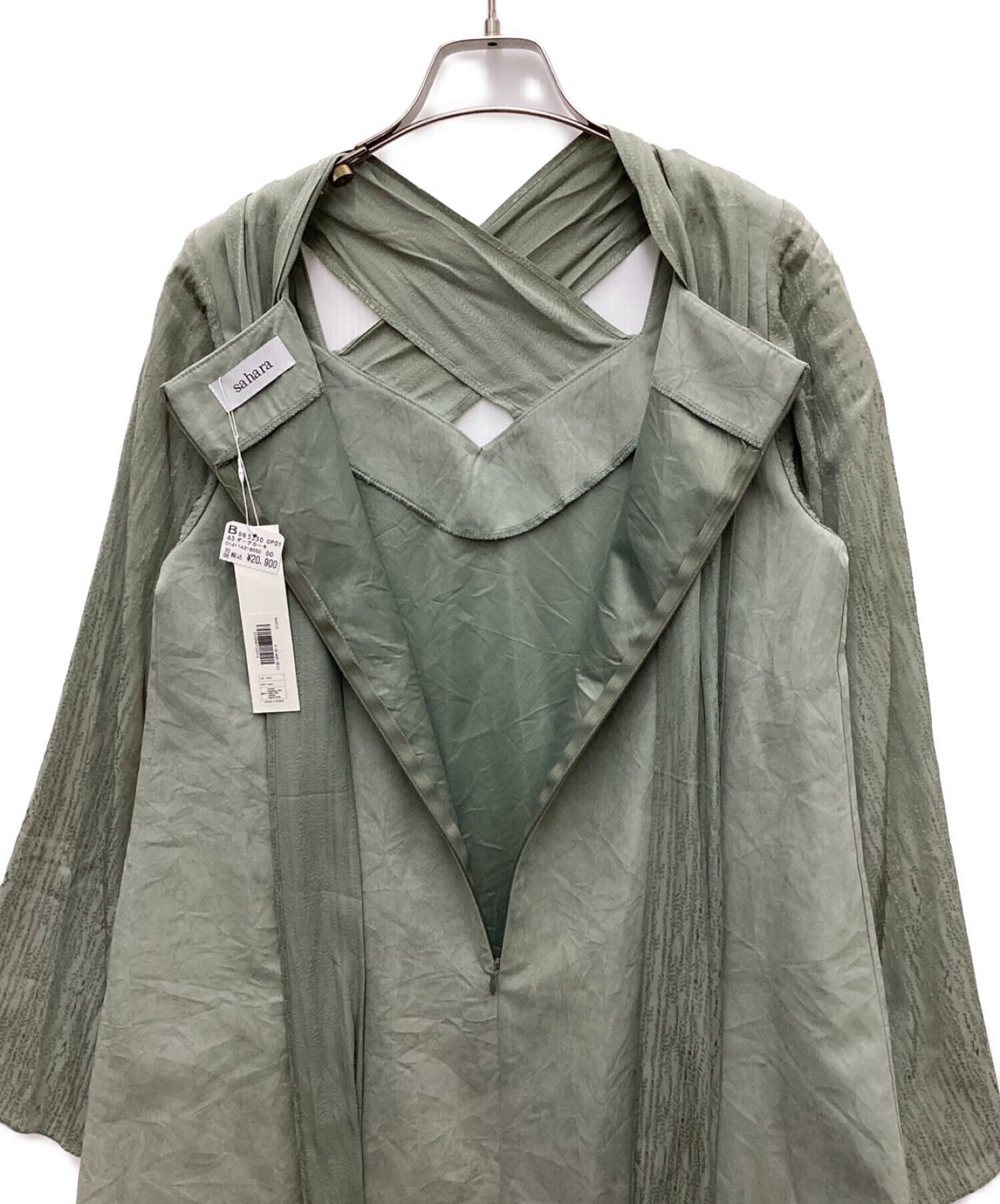 中古・古着通販】sahara (サハラ) Weeping Willow Cross Neck Dress グリーン サイズ:-  未使用品｜ブランド・古着通販 トレファク公式【TREFAC FASHION】スマホサイト