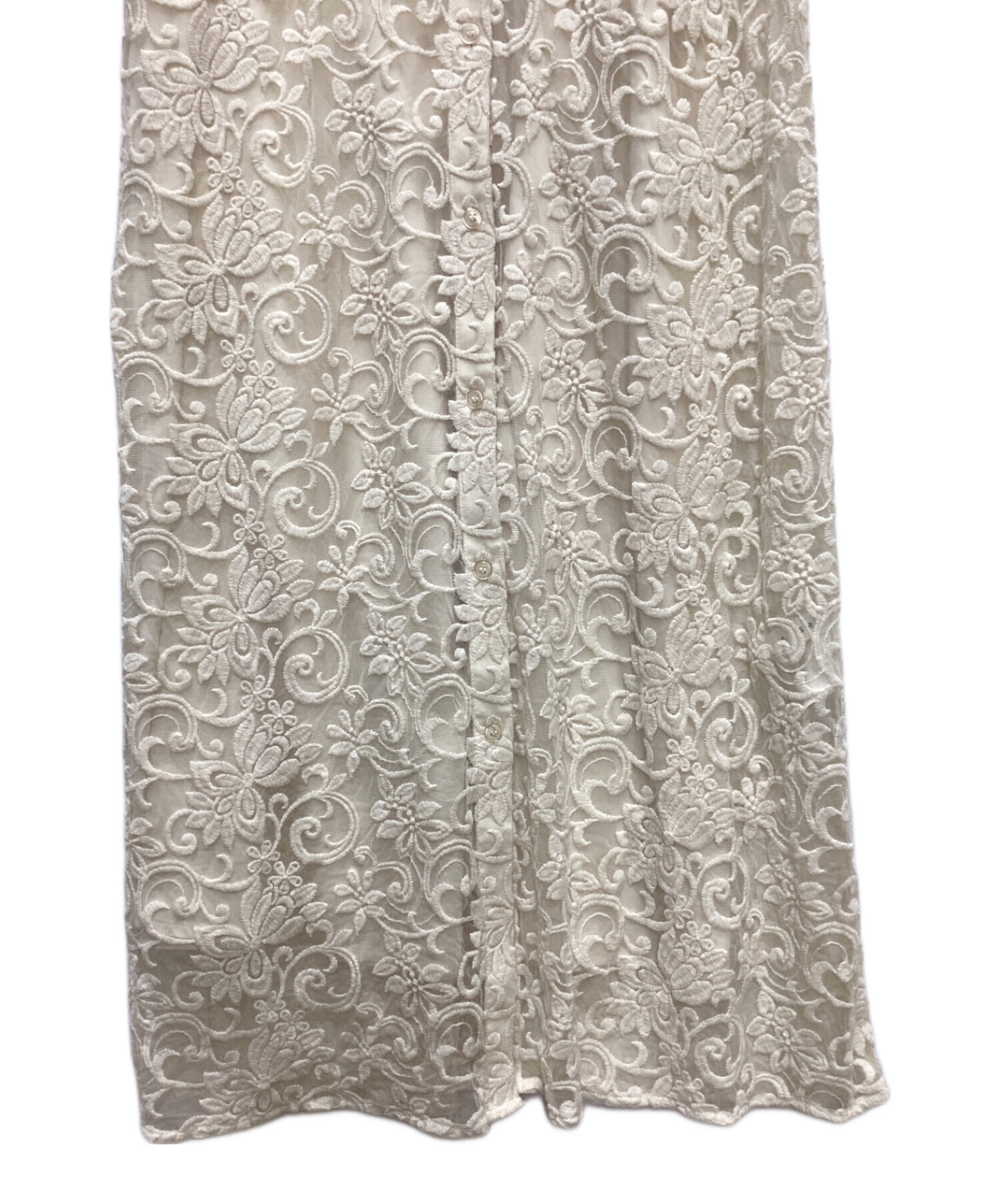 中古・古着通販】Ameri (アメリ) 2WAY DRAPE SLEEVE EMBROIDERY DRESS ホワイト サイズ:S｜ブランド・古着通販  トレファク公式【TREFAC FASHION】スマホサイト