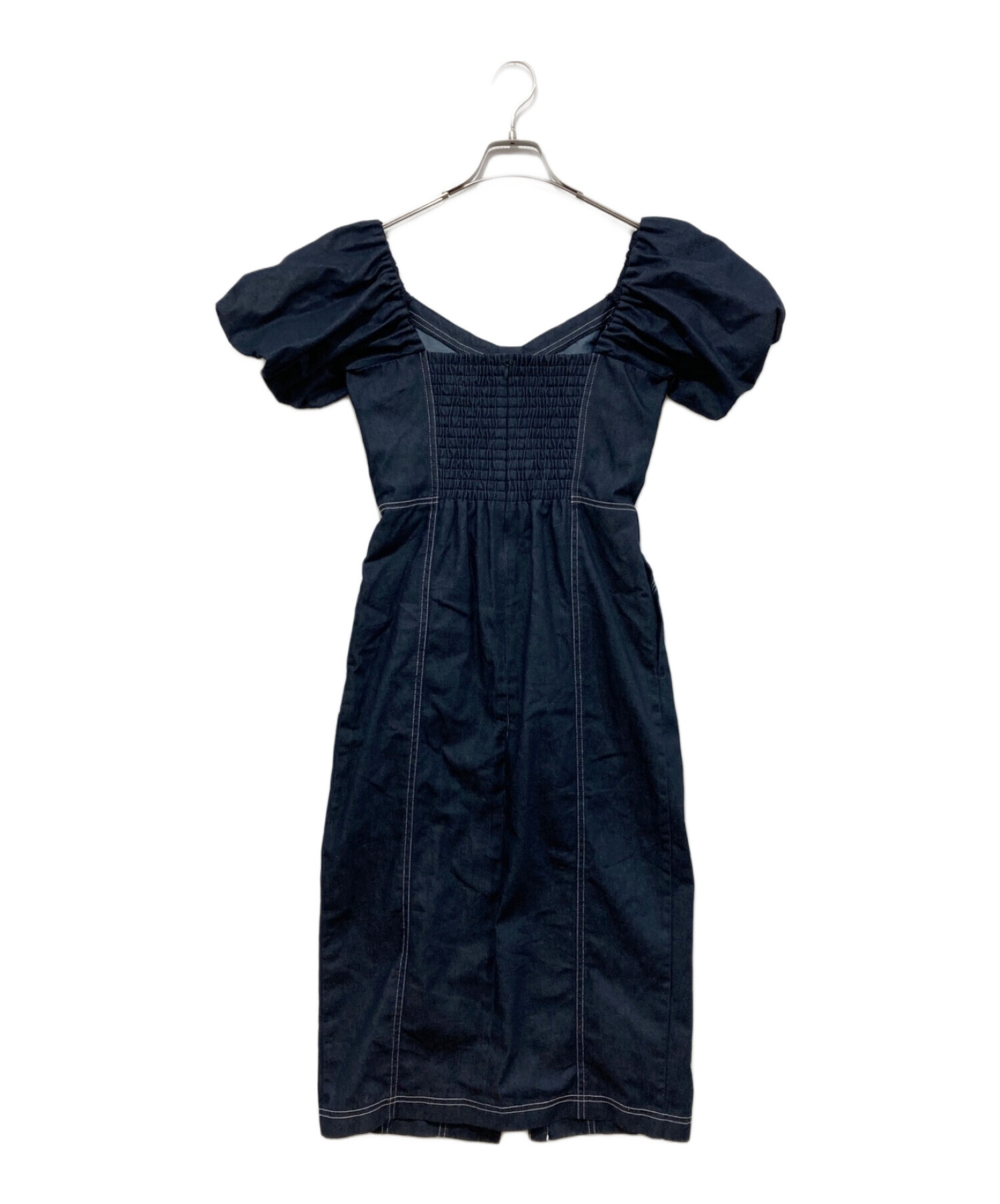 HER LIP TO (ハーリップトゥ) Puff Sleeve Midi Dress インディゴ サイズ:M