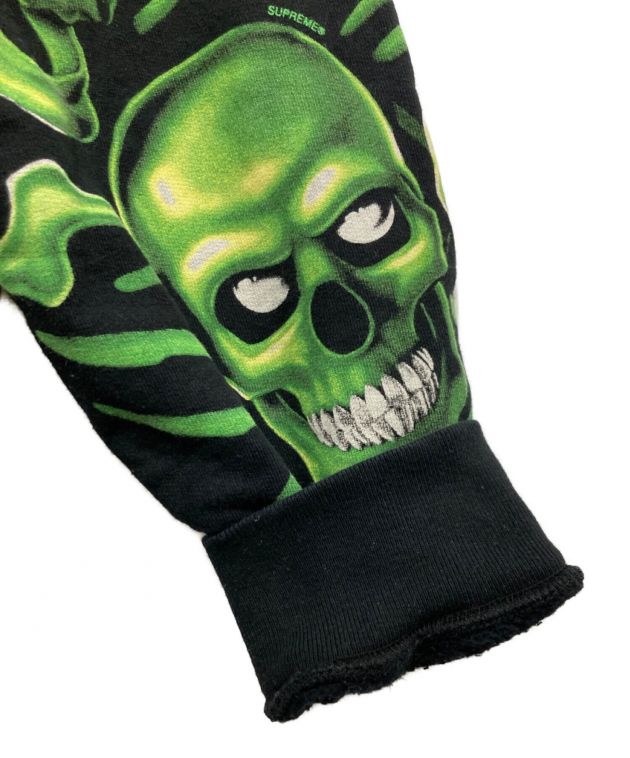 SUPREME (シュプリーム) スカルパイルフーデッドスウェットシャツ / Skull Pile Hooded Sweatshirt  グリーン×ブラック サイズ:M