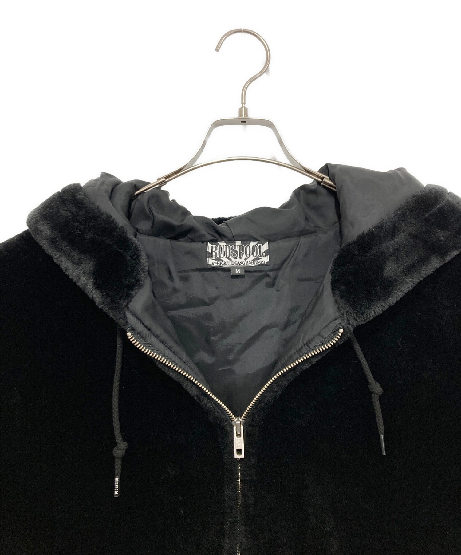 BUDSPOOL (バッズプール) Gakkin (ガッキン) FAUX FUR HOODED JACKET ブラック サイズ:M