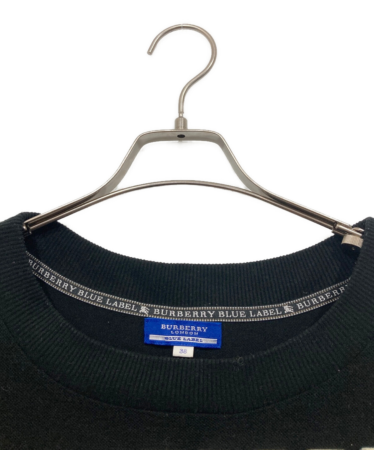 中古・古着通販】BURBERRY BLUE LABEL (バーバリーブルーレーベル) ロゴニット ブラック サイズ:38｜ブランド・古着通販  トレファク公式【TREFAC FASHION】スマホサイト