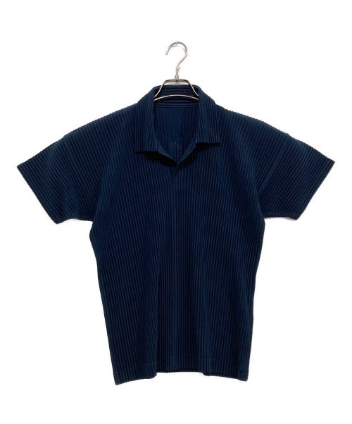 【中古・古着通販】HOMME PLISSE ISSEY MIYAKE (オムプリッセ イッセイ ミヤケ) プリーツスキッパーシャツ ネイビー  サイズ:2｜ブランド・古着通販 トレファク公式【TREFAC FASHION】スマホサイト