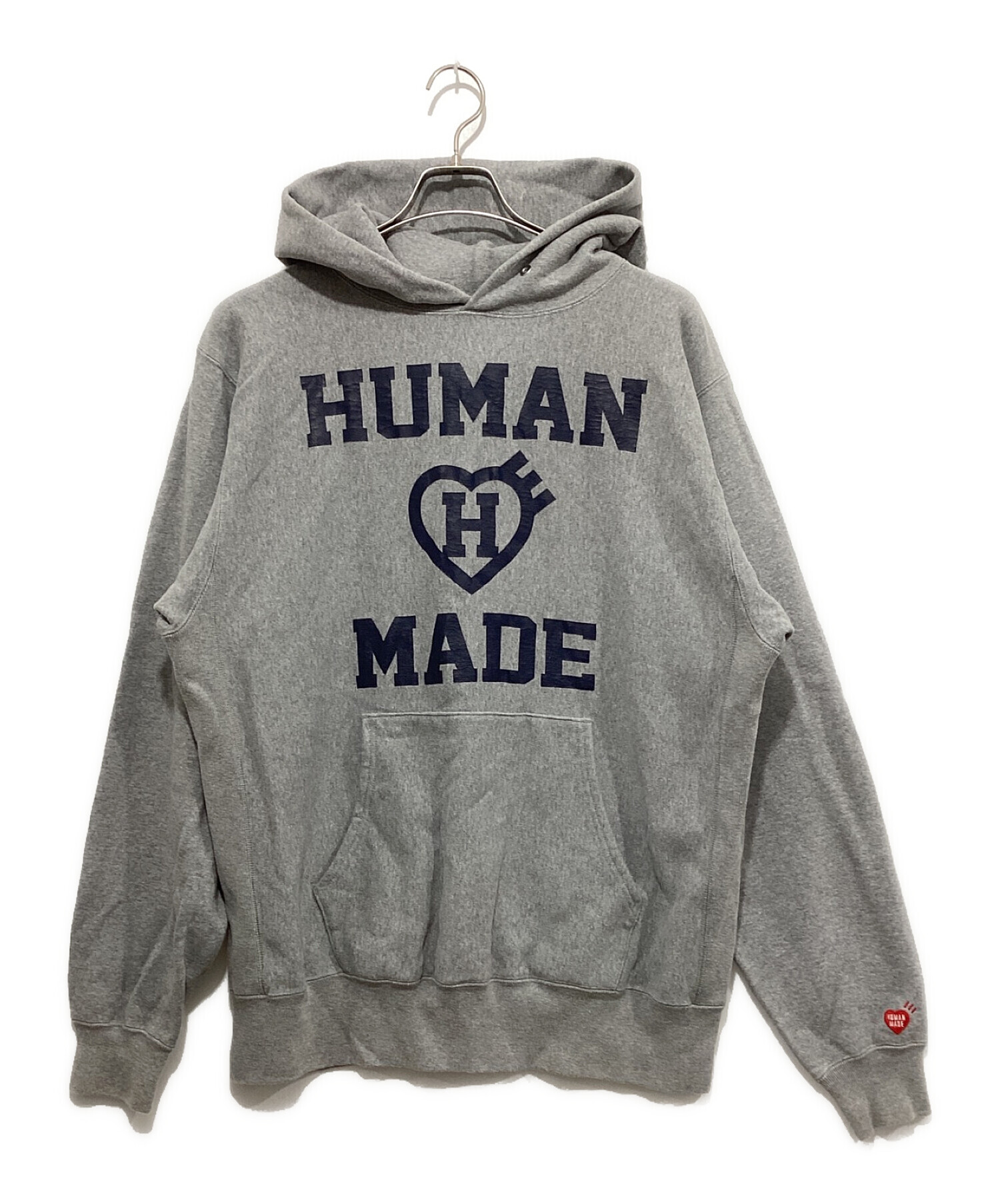 HUMAN MADE (ヒューマンメイド) カレッジロゴ パーカー グレー サイズ:XL