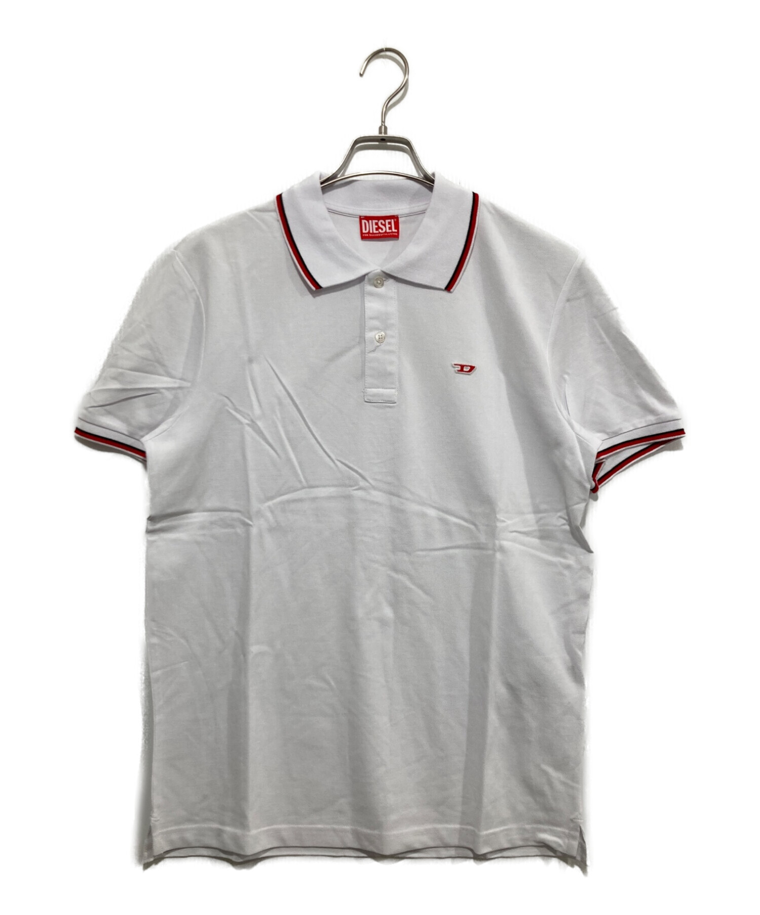 DIESEL (ディーゼル) Dロゴポロシャツ ホワイト サイズ:L