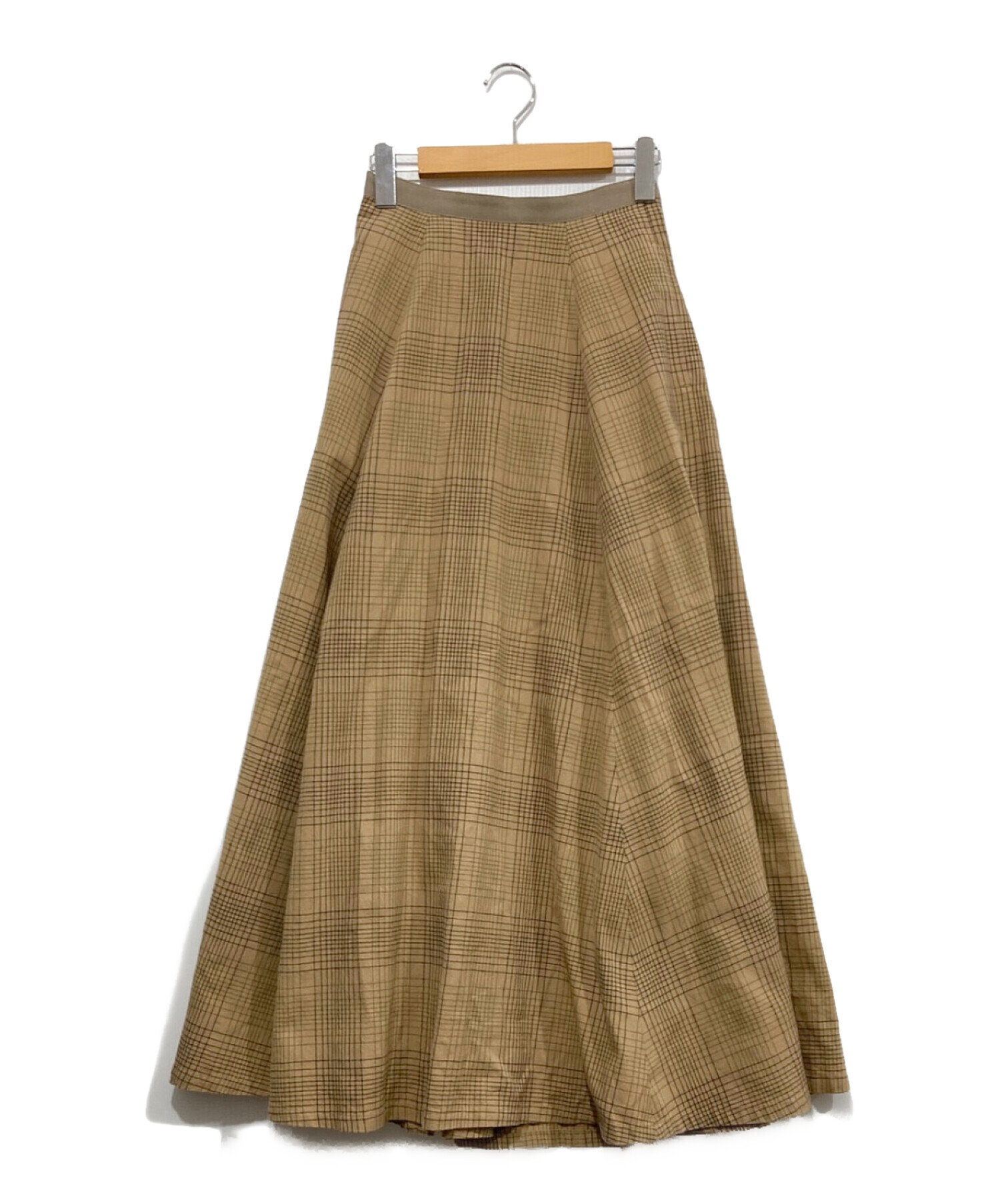 CLANE (クラネ) CLASSIC FLARE LONG SKIRT ブラウン