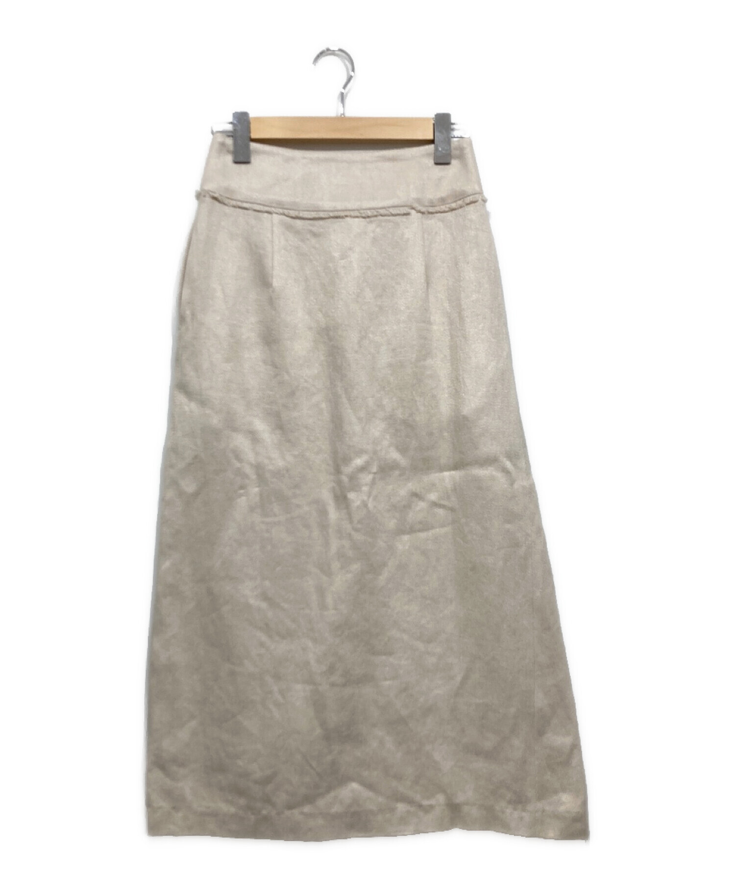 ebure (エブール) Heavy Linen Skirt/フリンジリネンロングスカート アイボリー サイズ:36