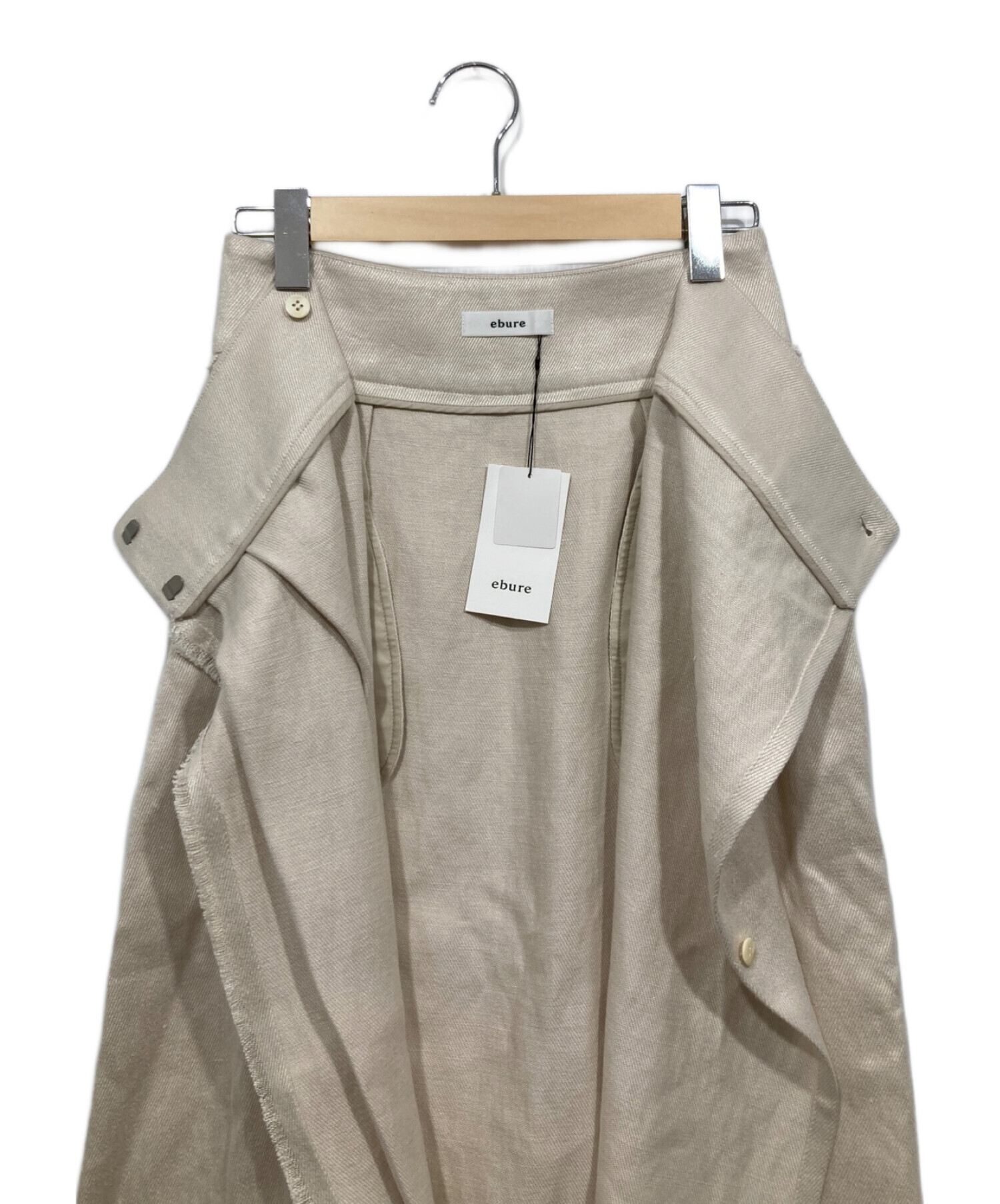 ebure (エブール) Heavy Linen Skirt/フリンジリネンロングスカート アイボリー サイズ:36