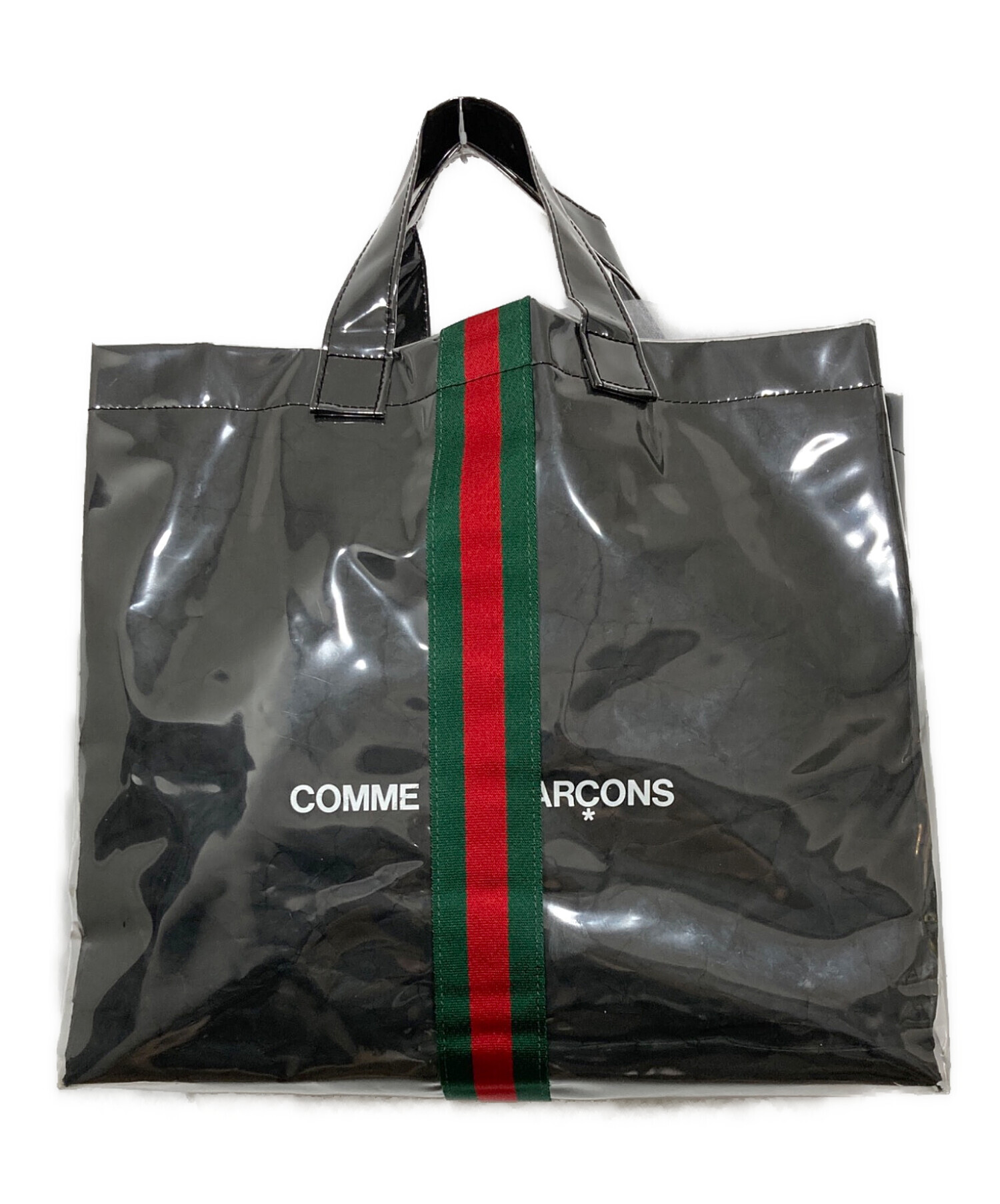 GUCCI (グッチ) COMME des GARCONS (コムデギャルソン) シェリーラインPVCトートバッグ ブラック