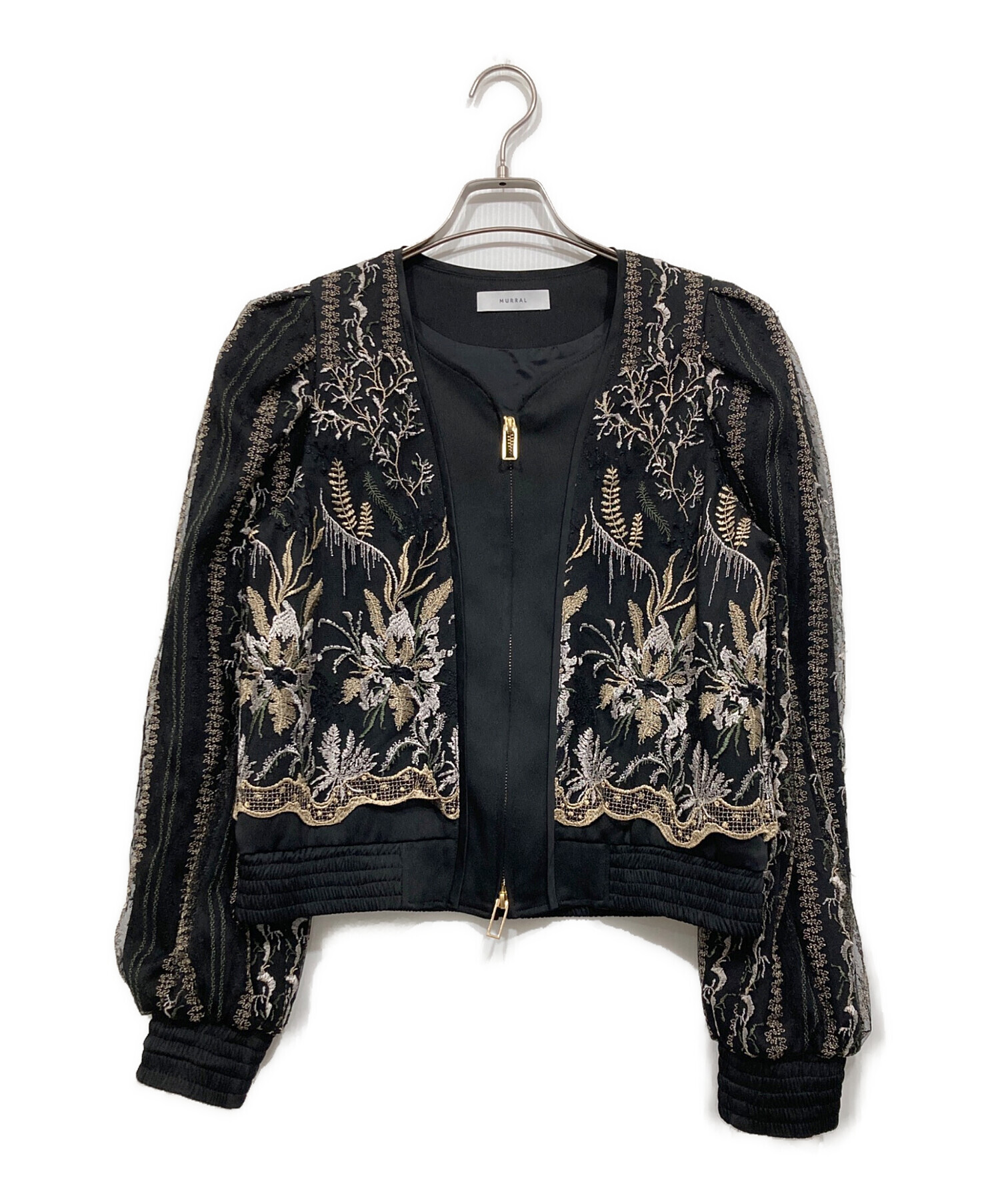 MURRAL (ミューラル) Petal lace zipped jacket ブラック サイズ:FREE