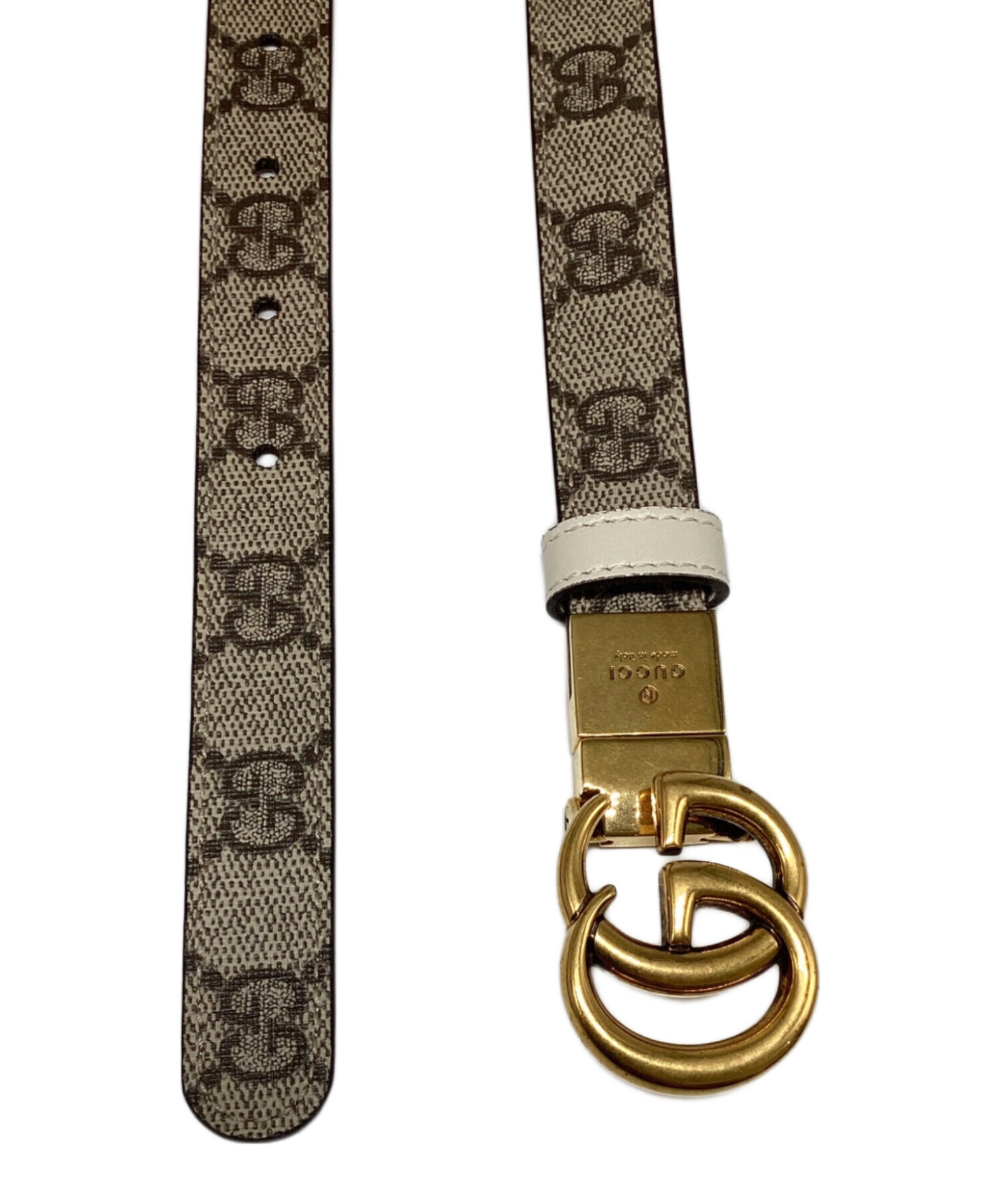 中古・古着通販】GUCCI (グッチ) GGマーモント リバーシブル スリムベルト グレー×ホワイト サイズ:75・30｜ブランド・古着通販  トレファク公式【TREFAC FASHION】スマホサイト