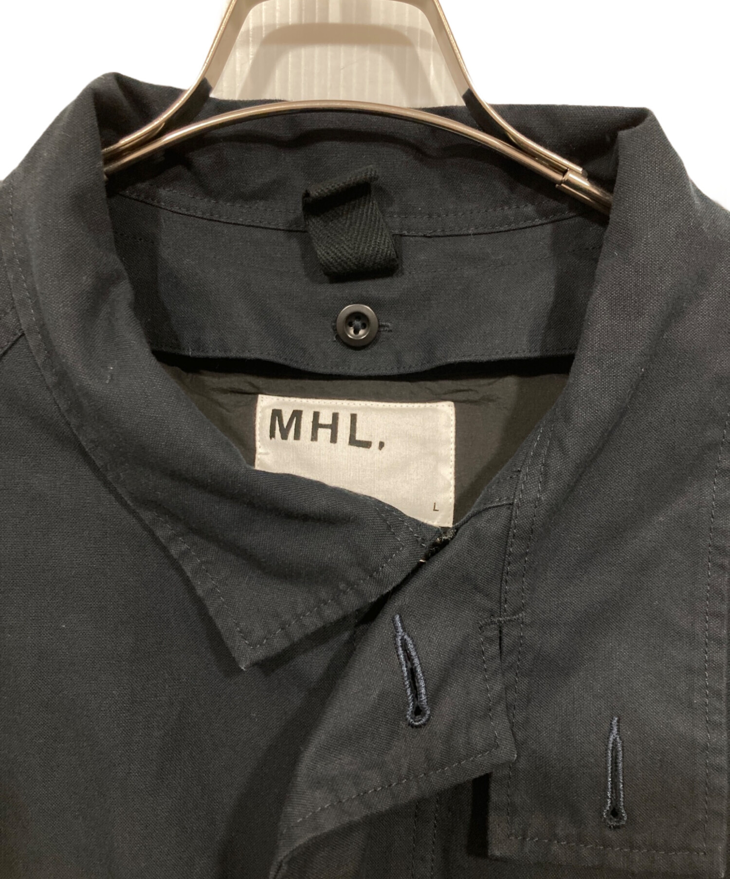 中古・古着通販】MHL (エムエイチエル) UNEVEN COTTON CANVAS/ダウンライナー付ステンカラーコート ネイビー  サイズ:L｜ブランド・古着通販 トレファク公式【TREFAC FASHION】スマホサイト