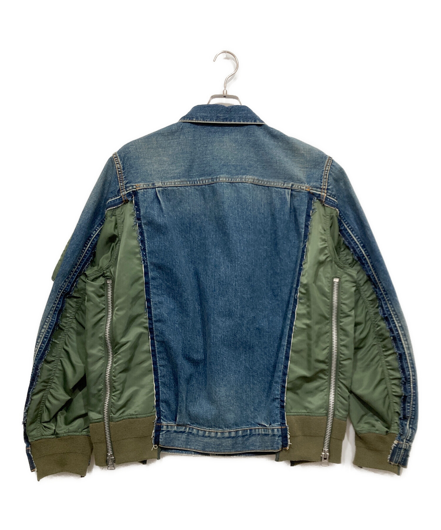 sacai (サカイ) Denim x MA-1 Jacket インディゴ×オリーブ サイズ:3