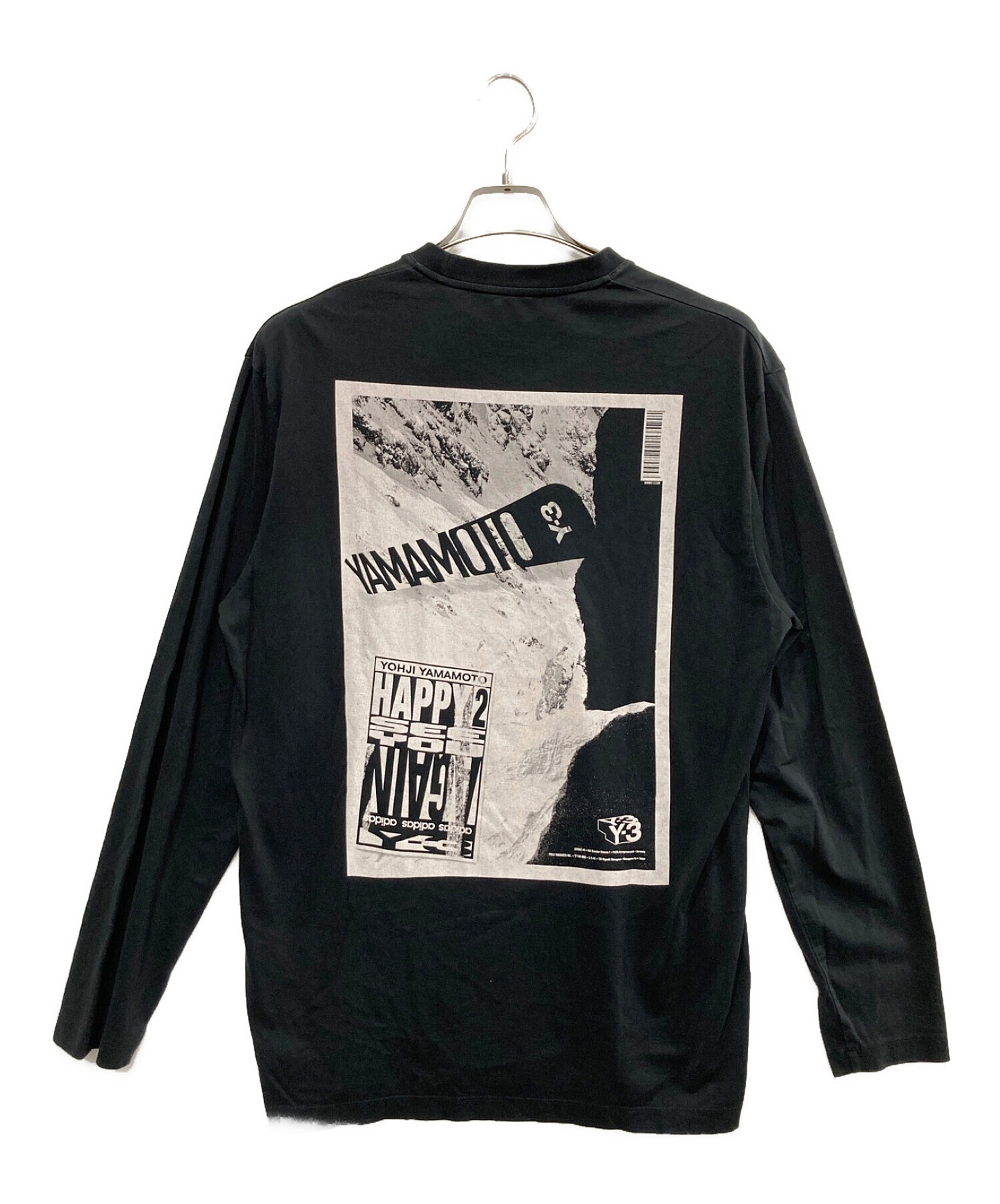 Y-3 (ワイスリー) BOX GRAPHIC LS TEE ブラック サイズ:M