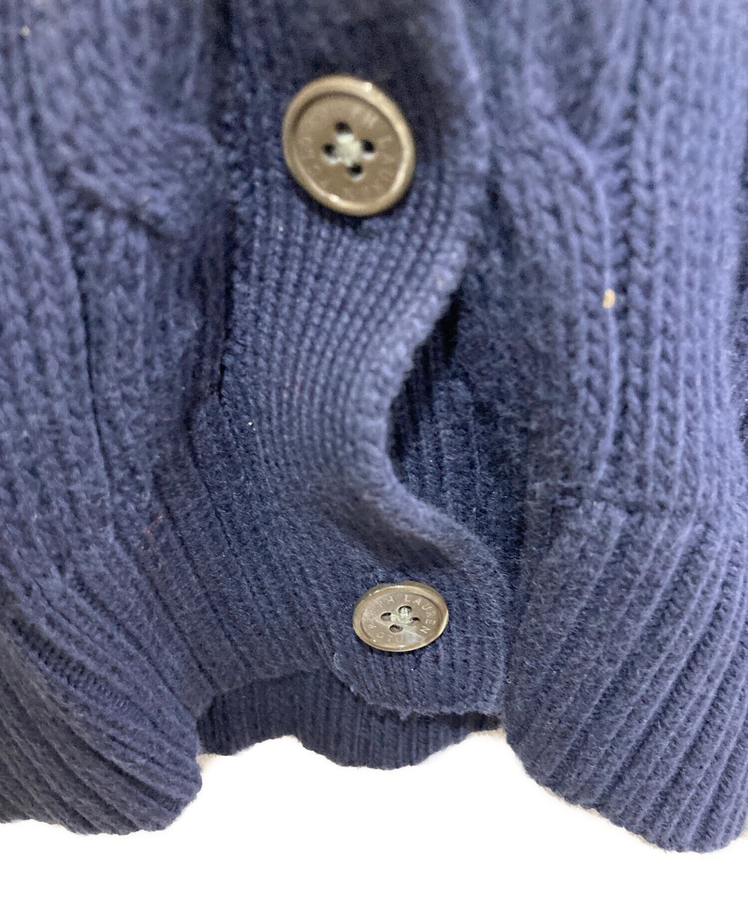 中古・古着通販】POLO RALPH LAUREN (ポロ・ラルフローレン) ケーブルニットカーディガン ネイビー サイズ:S｜ブランド・古着通販  トレファク公式【TREFAC FASHION】スマホサイト