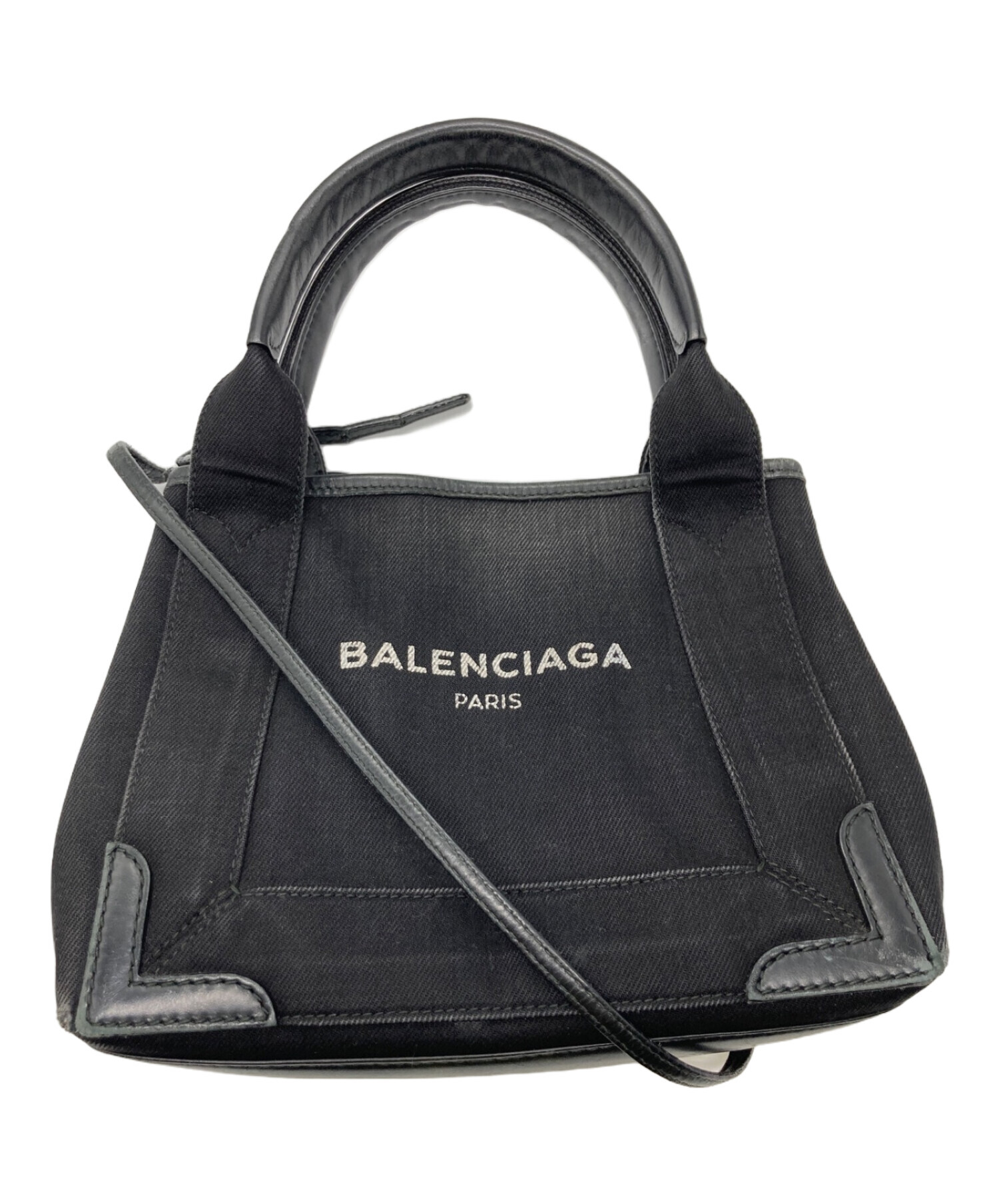 中古・古着通販】BALENCIAGA (バレンシアガ) NAVY CABAS XS TOTE Bag/390346 ブラック｜ブランド・古着通販  トレファク公式【TREFAC FASHION】スマホサイト