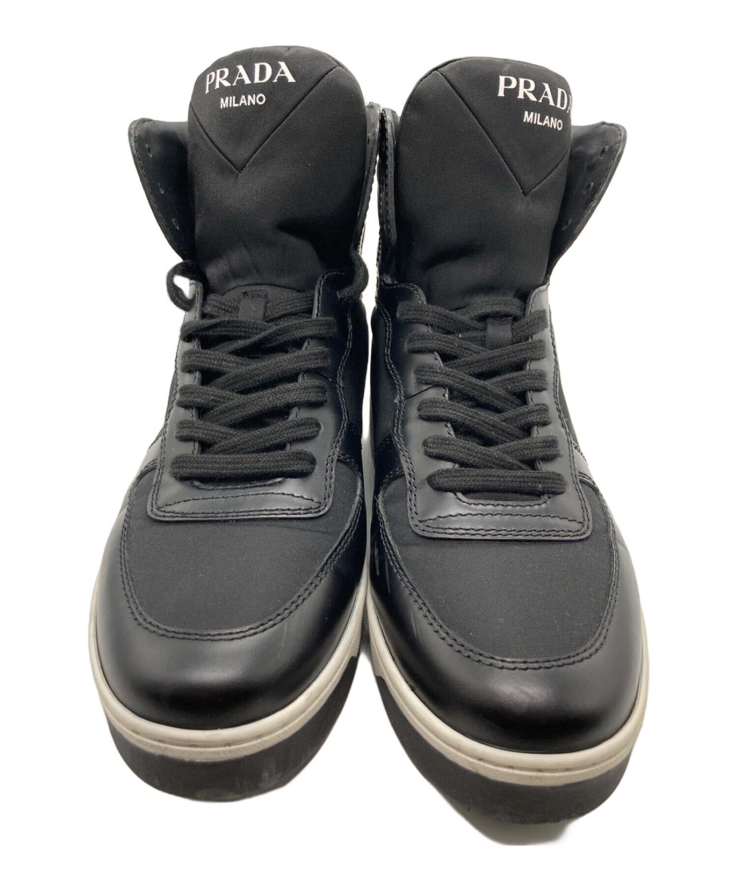 中古・古着通販】PRADA (プラダ) RE-NYLONハイカットスニーカー ブラック サイズ:３６1/2｜ブランド・古着通販  トレファク公式【TREFAC FASHION】スマホサイト