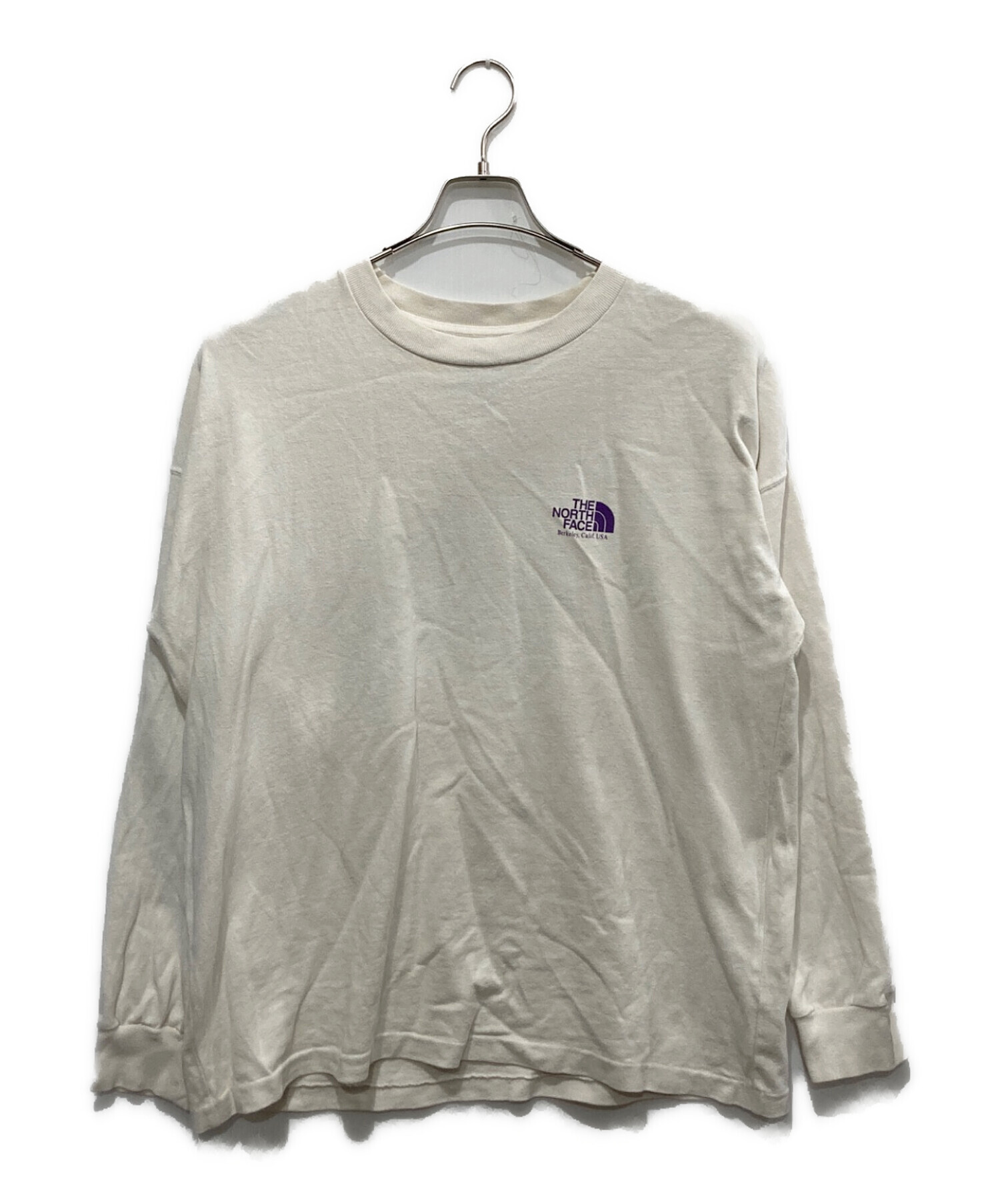 THE NORTHFACE PURPLELABEL (ザ・ノースフェイス パープルレーベル) ロングスリーブTシャツ/8oz L/S Logo Tee  ホワイト サイズ:L