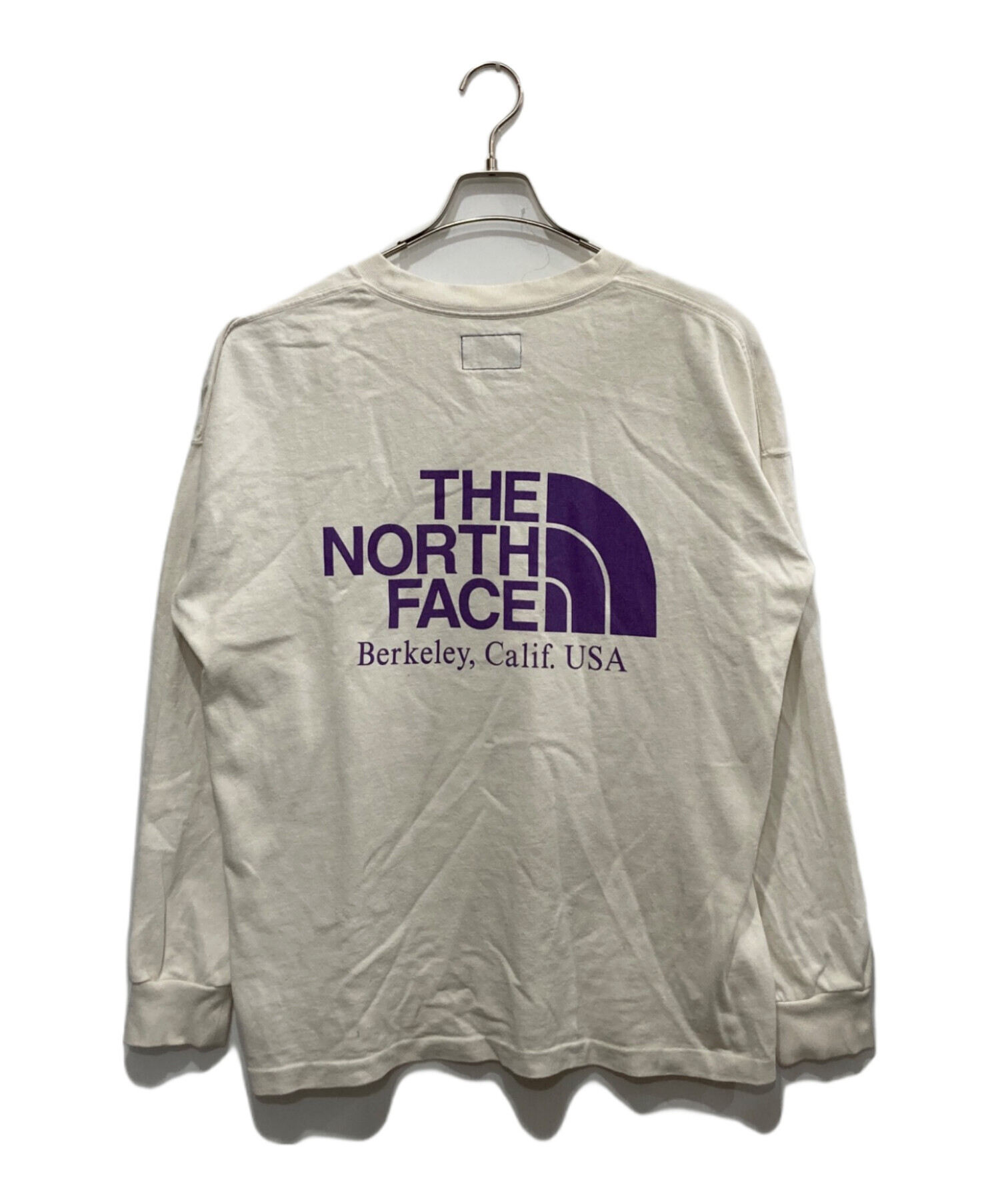 THE NORTHFACE PURPLELABEL (ザ・ノースフェイス パープルレーベル) ロングスリーブTシャツ/8oz L/S Logo Tee  ホワイト サイズ:L