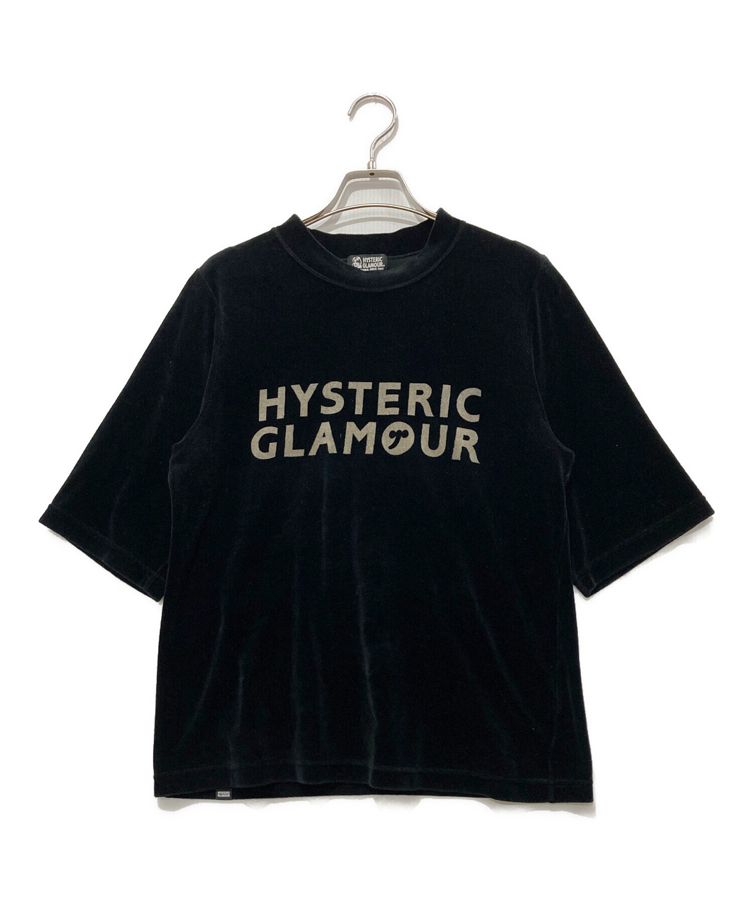 中古・古着通販】Hysteric Glamour (ヒステリックグラマー) ベルベッドロゴTシャツ ブラック サイズ:Free｜ブランド・古着通販  トレファク公式【TREFAC FASHION】スマホサイト