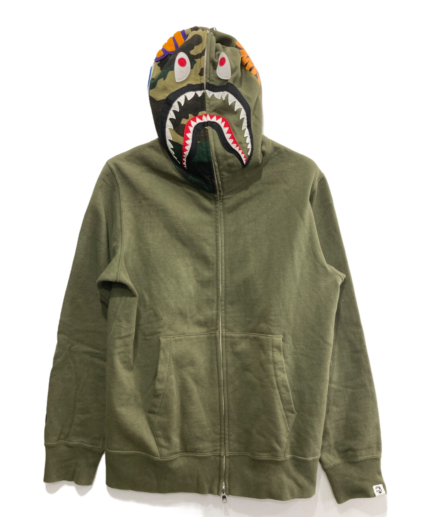 中古・古着通販】A BATHING APE (アベイシングエイプ) ジップシャークパーカー カーキ サイズ:L｜ブランド・古着通販  トレファク公式【TREFAC FASHION】スマホサイト