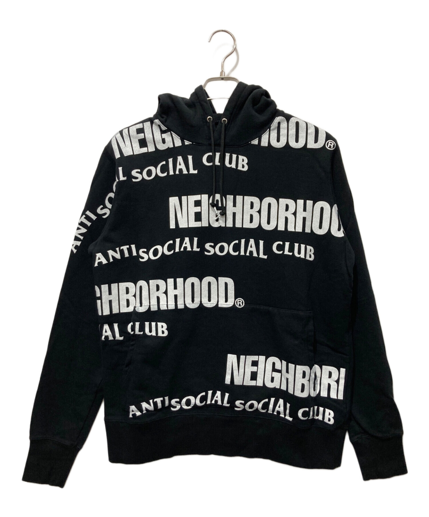 NEIGHBORHOOD (ネイバーフッド) ANTI SOCIAL SOCIAL CLUB (アンチソーシャルソーシャルクラブ)  ロゴプリントフーディ ブラック サイズ:M